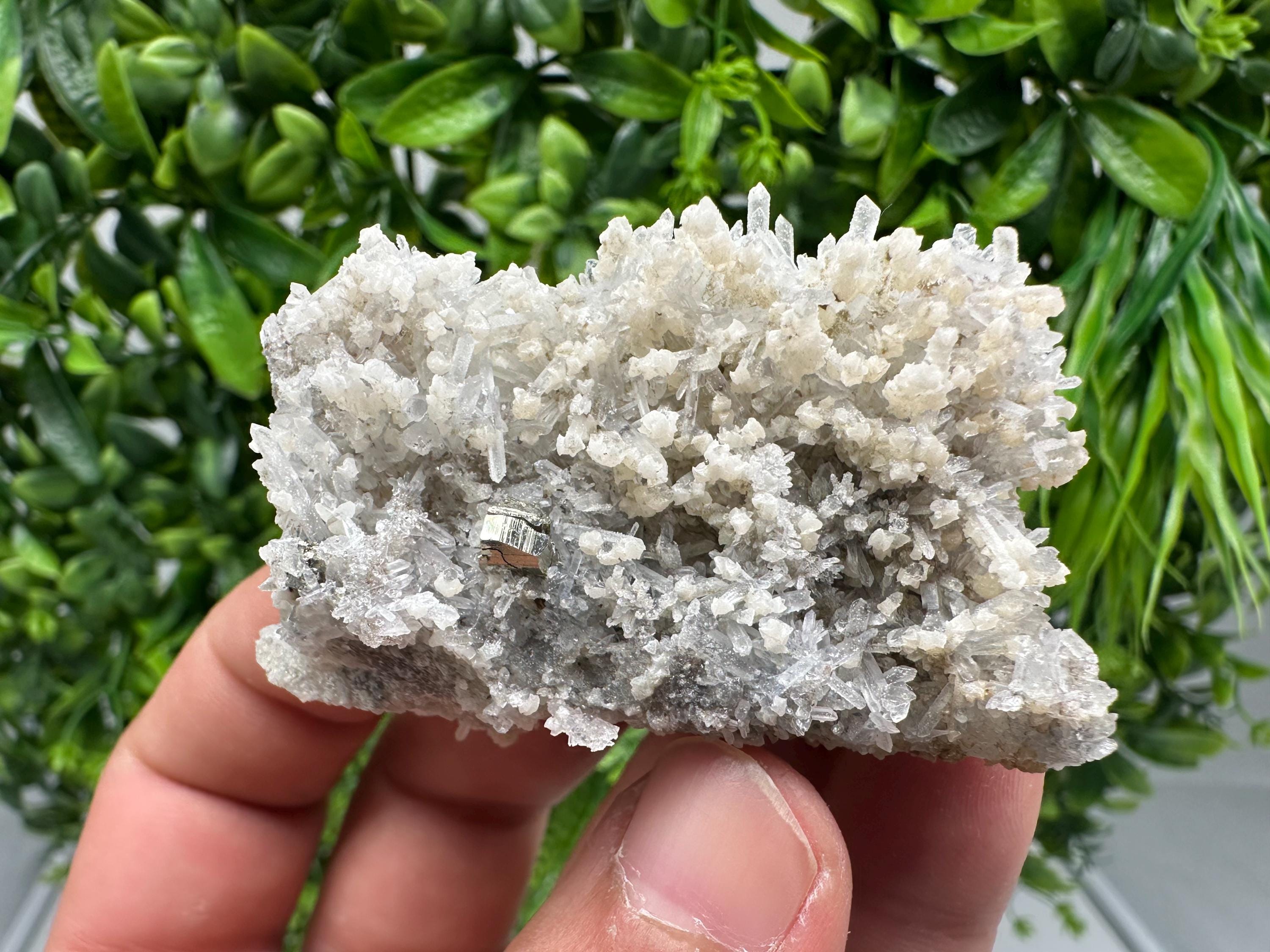 Transparent Quartz with Pyrite, Krushev Dol Mine, Bulgaria