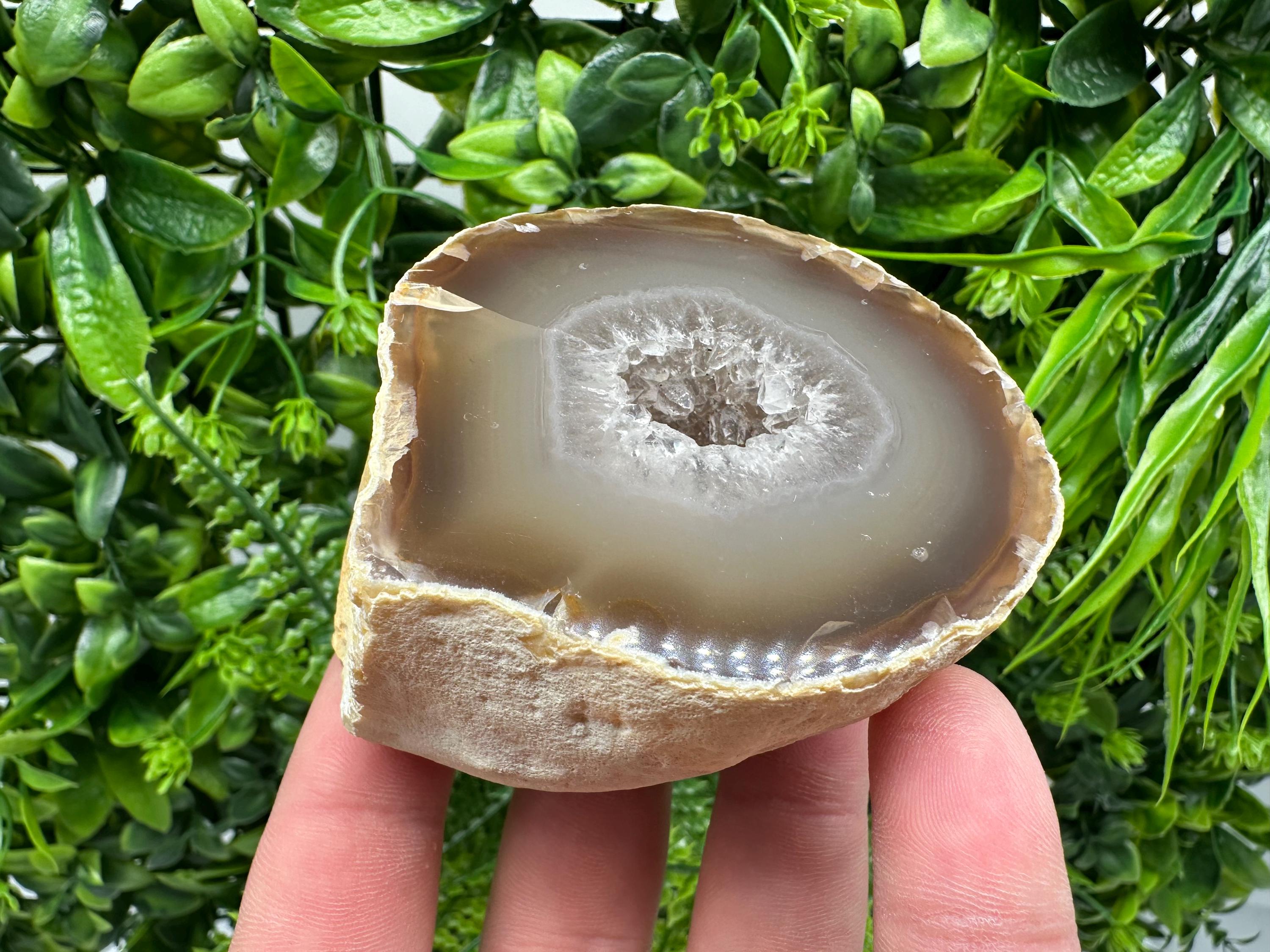 Natural Agate Druzy Geode: Quartz Crystal, 264 grams