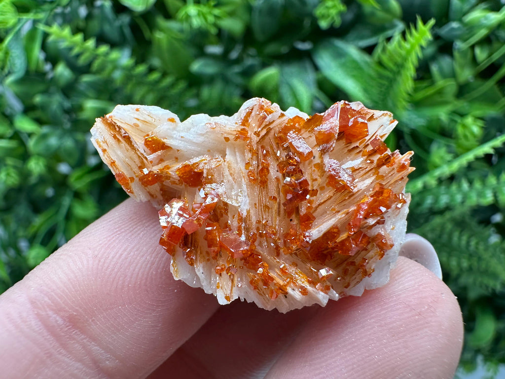 Red Vanadinite on Barite, Moroccan Crystal Specimen