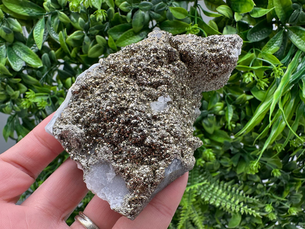 Marcasite Cluster on Chalcedony, Bulgaria Mineral Specimen