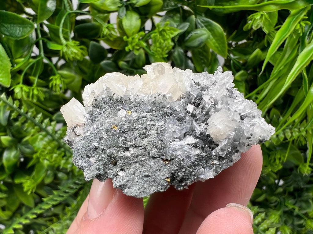 Calcite on Quartz Specimen: Borieva Mine, Bulgaria