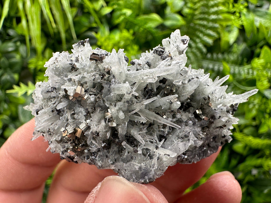 Galena with Sphalerite on Green Quartz - Madan Bulgaria Crystal