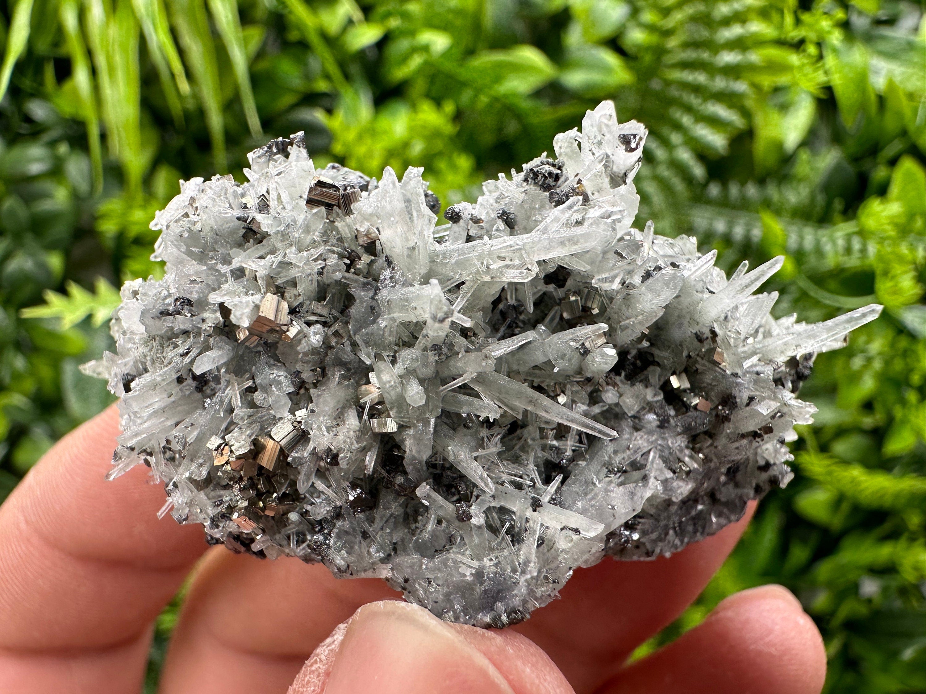 Galena with Sphalerite on Green Quartz - Madan Bulgaria Crystal