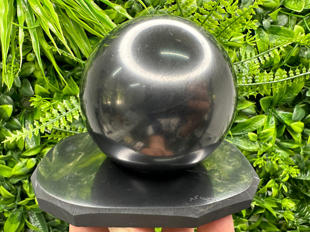 7cm Shungite Sphere: Polished EMF Protection Crystal