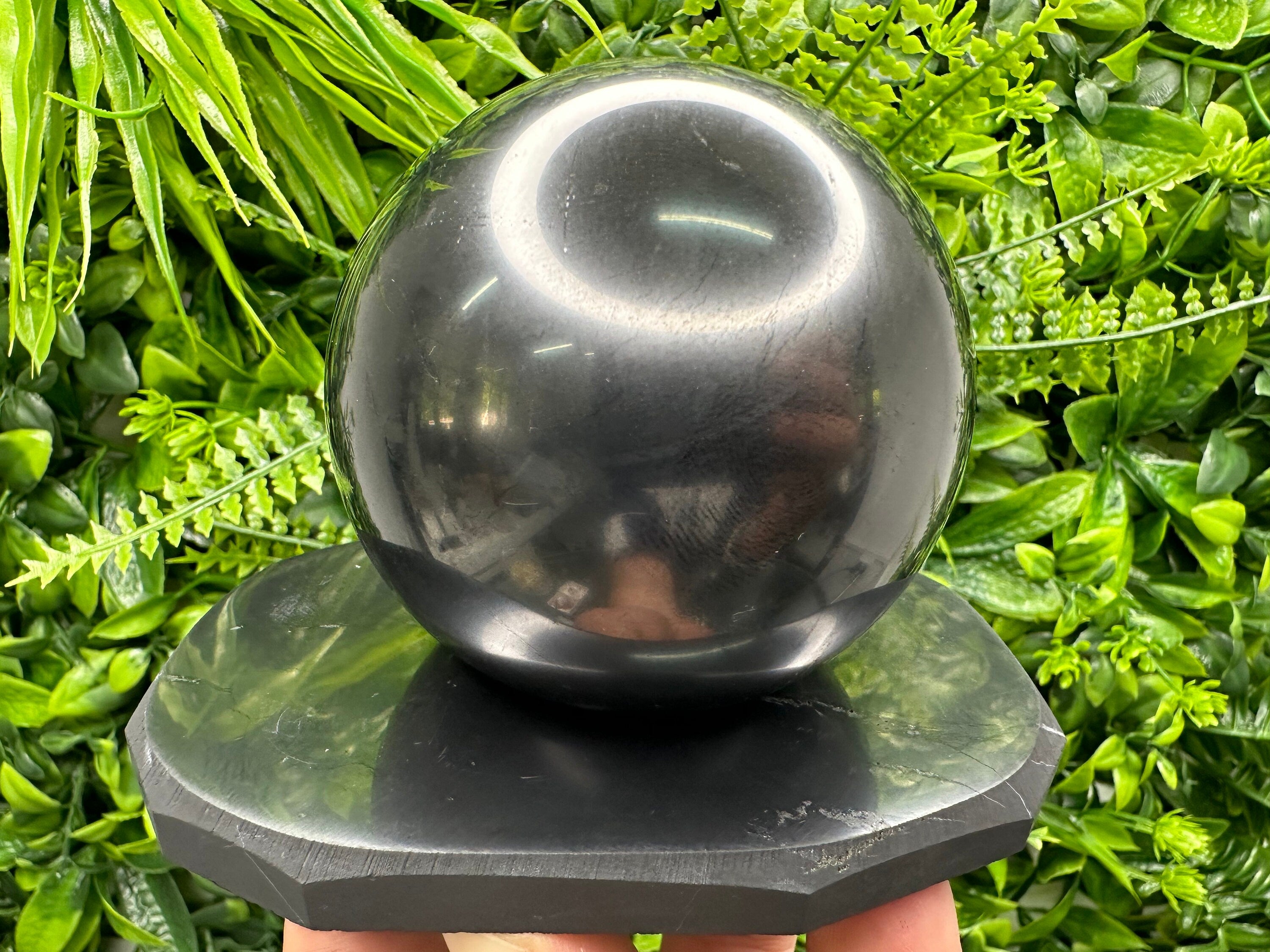 7cm Shungite Sphere: Polished EMF Protection Crystal