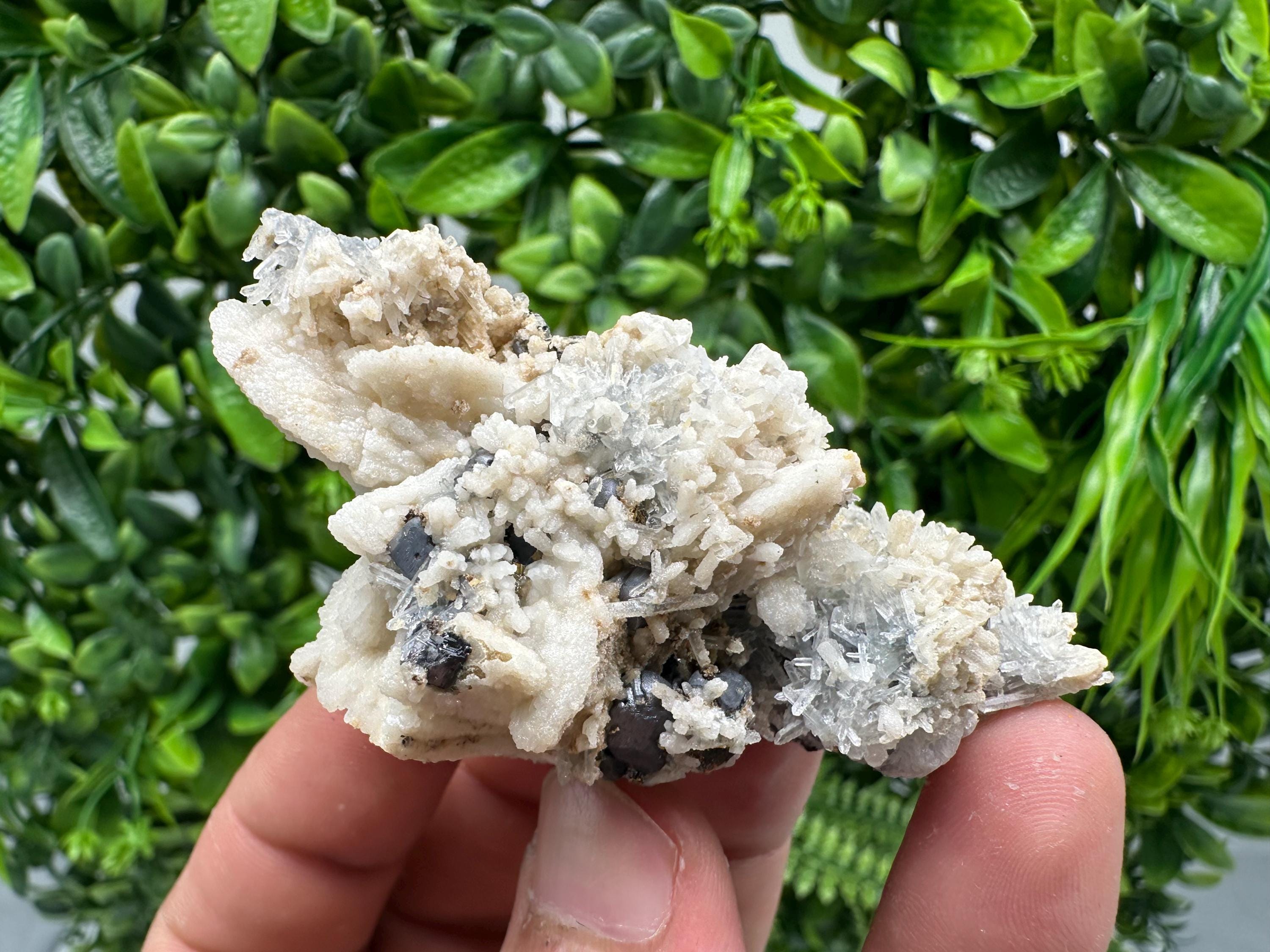 Calcite Galena Quartz Mineral Specimen, Madan Bulgaria Crystal Decor