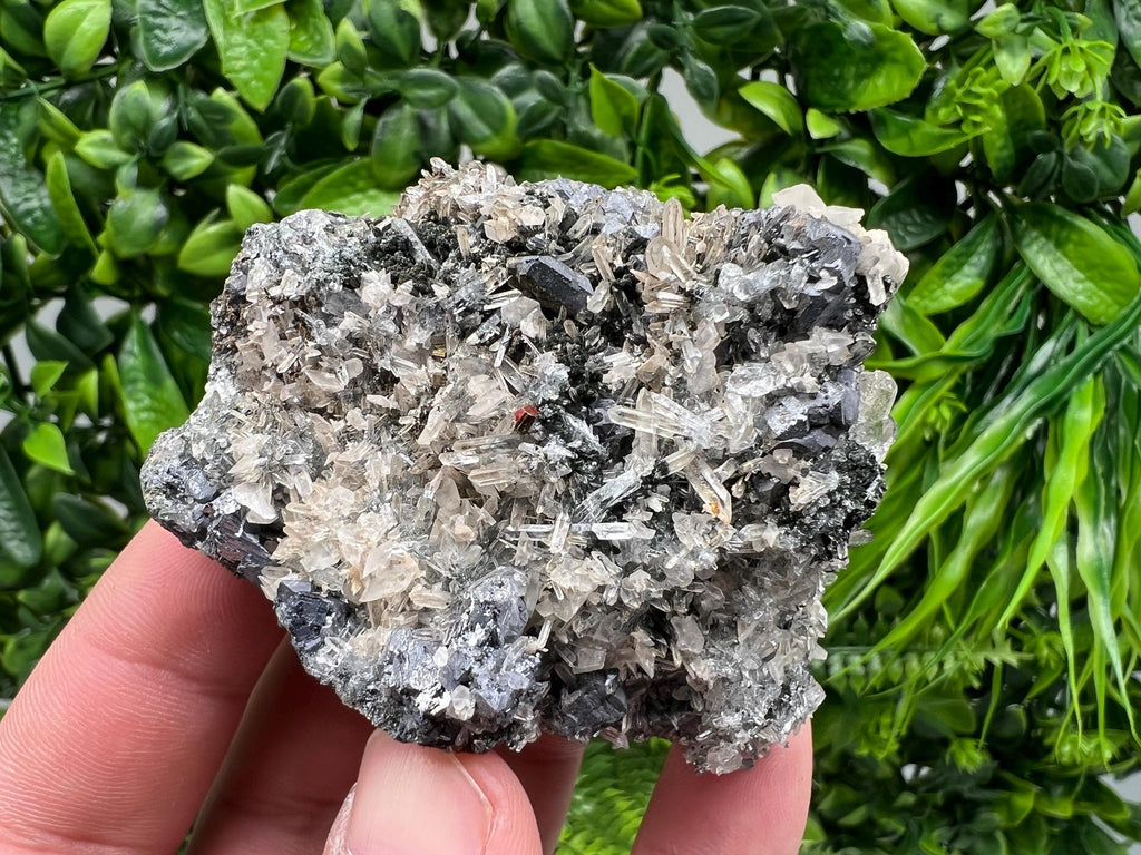 Galena Chalcopyrite on Calcite and Quartz, Bulgaria Mineral Specimen