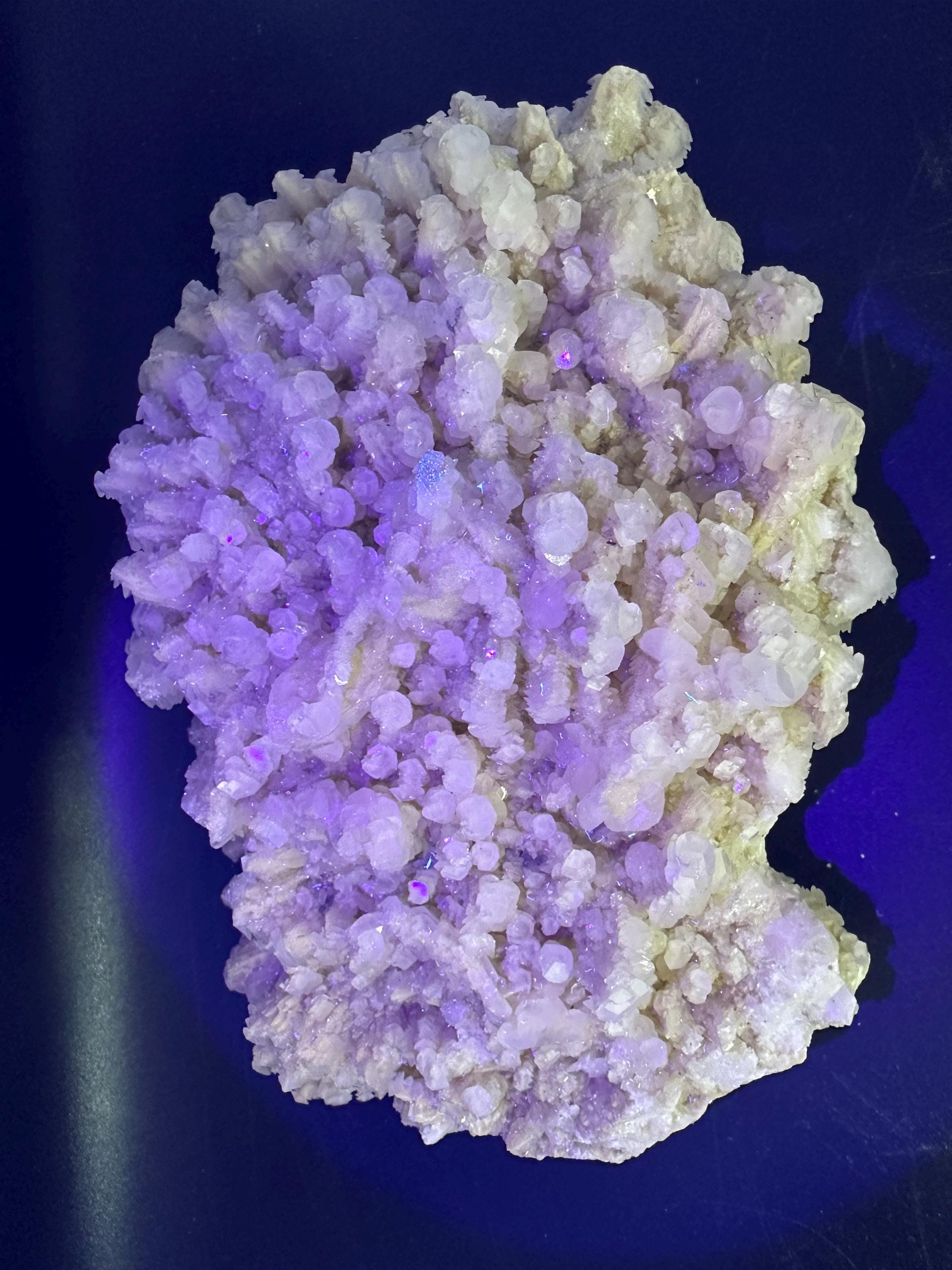 Fluorescent White Quartz Calcite, Krushev Dol Mine Mineral Specimen