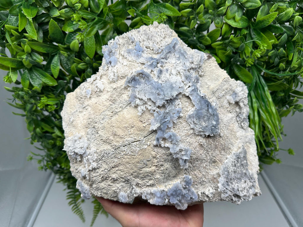 Rare Light Blue Chalcedony Specimen: Bulgarian Mineral Collection, Home Decor Stone