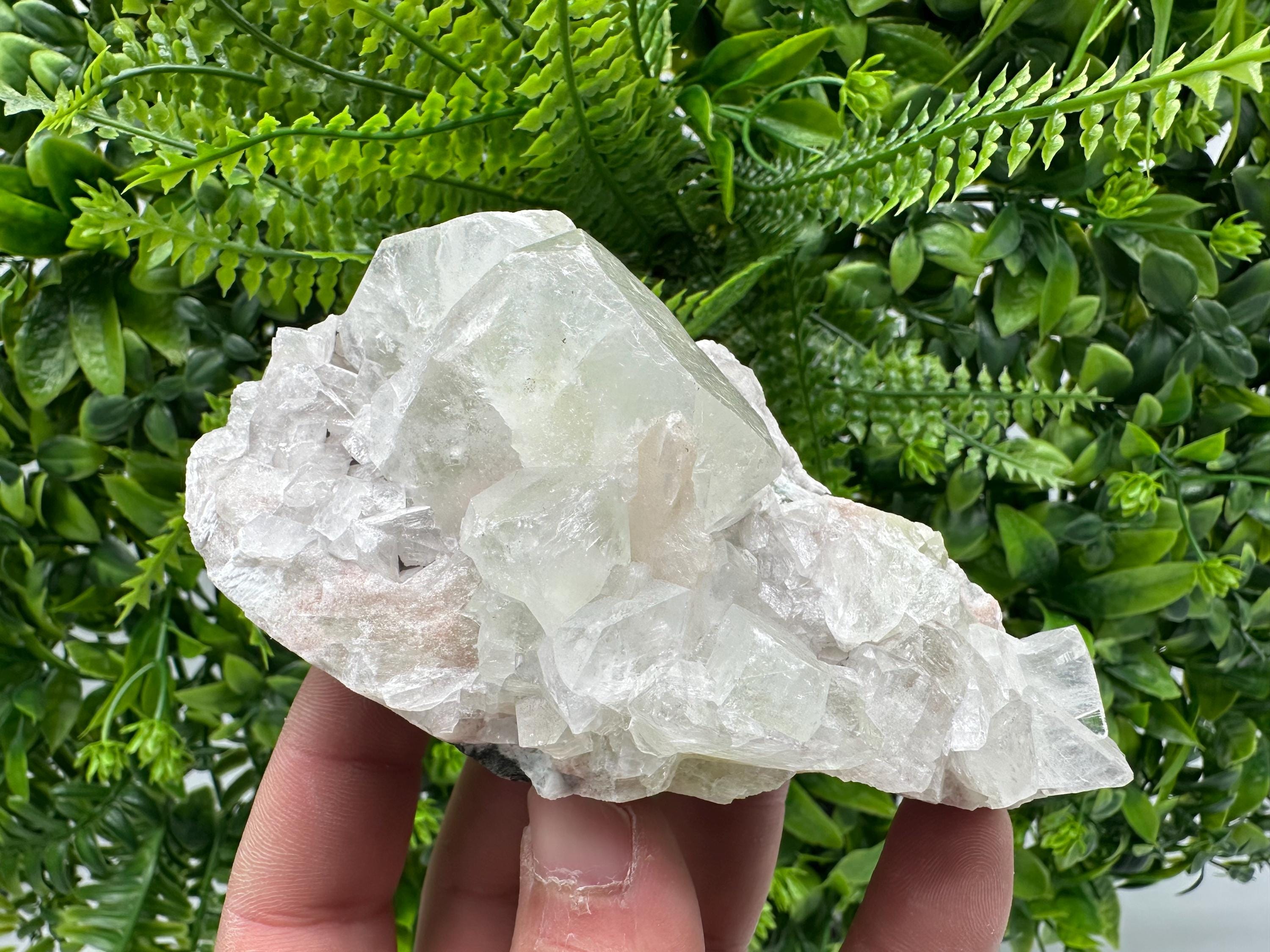 Apophyllite Stilbite on Chalcedony, India Crystal Specimen