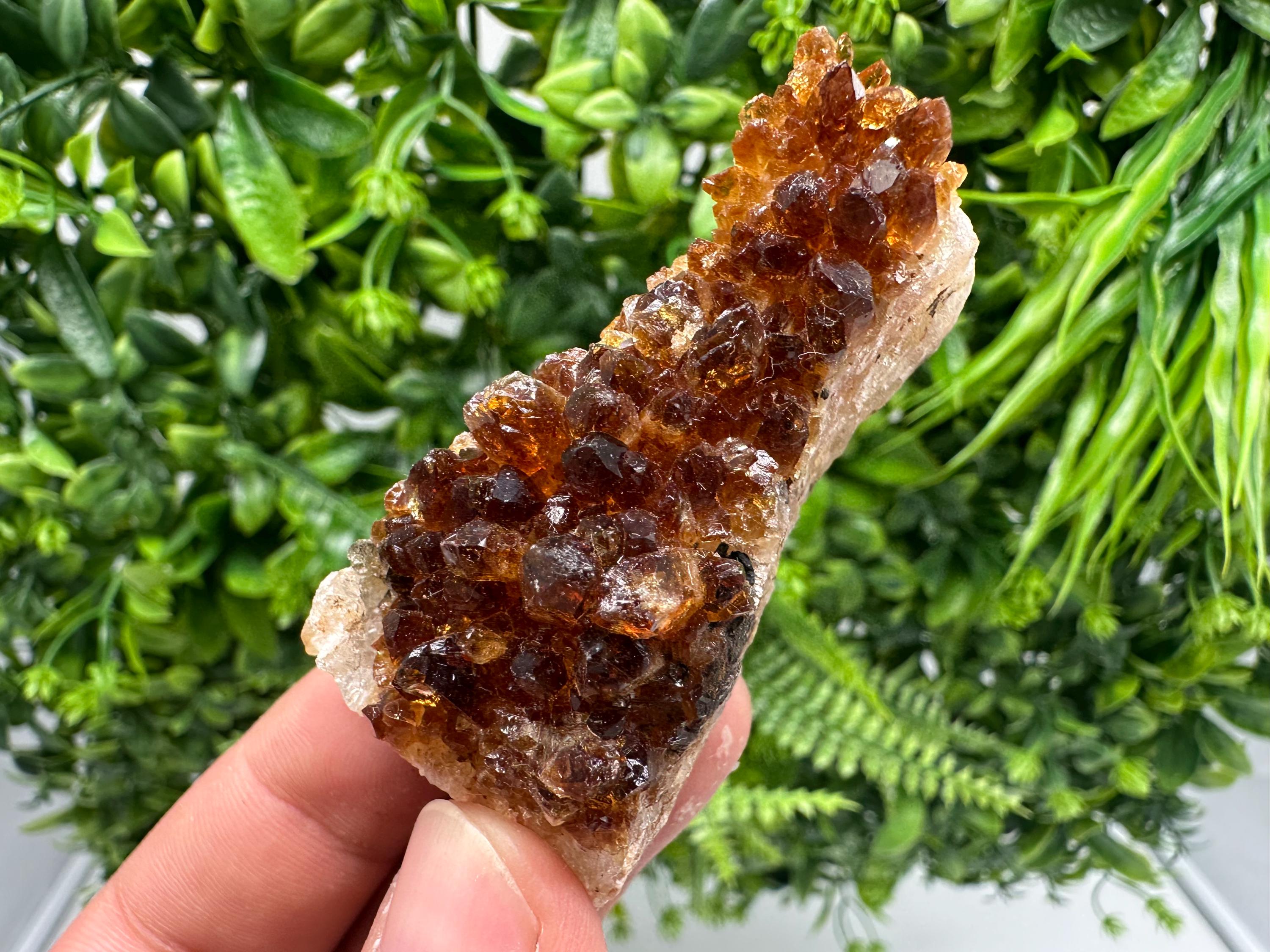 Citrine Crystal with Hematite Inclusions: Natural Phantom Cluster