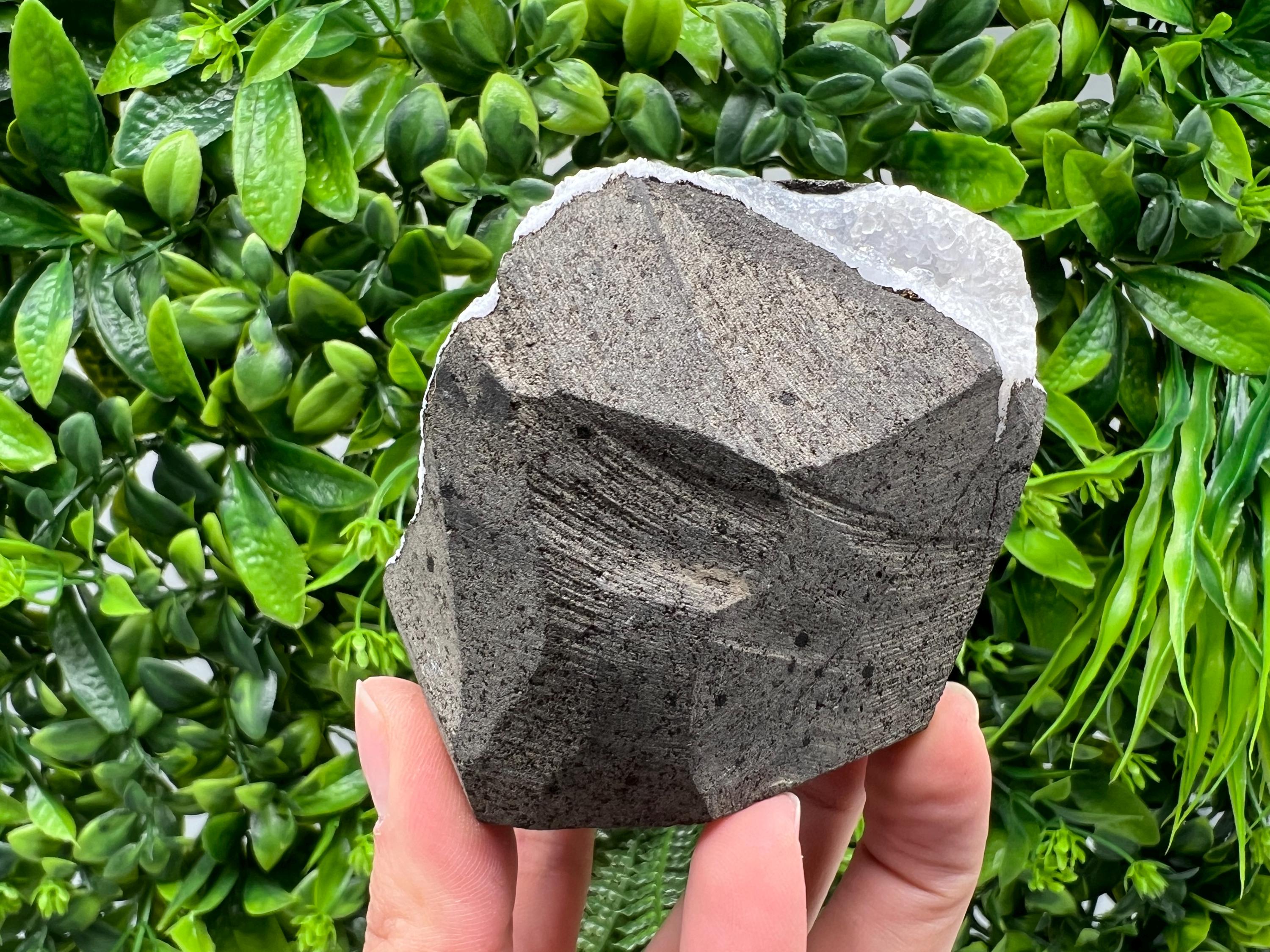 Natural Chalcedony Crystal Geode, India Mineral Specimen, Home Decor