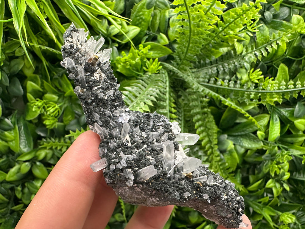 Calcite Pyrite Quartz Cluster: Chlorite Minerals, Borieva Bulgaria