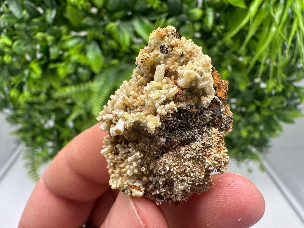 Rare Green Pyromorphite with Hematite on Quartz - Madjarovo Mine