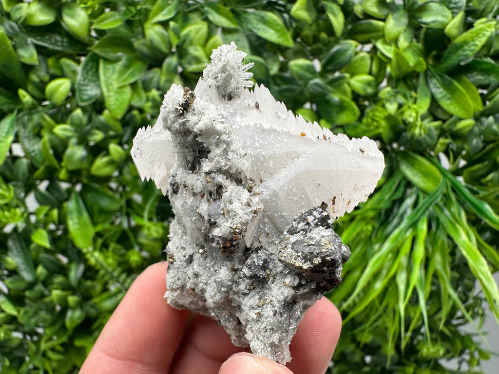 UV Calcite, Pyrite, Chlorite Mineral Specimen, Borieva Mine, Bulgaria