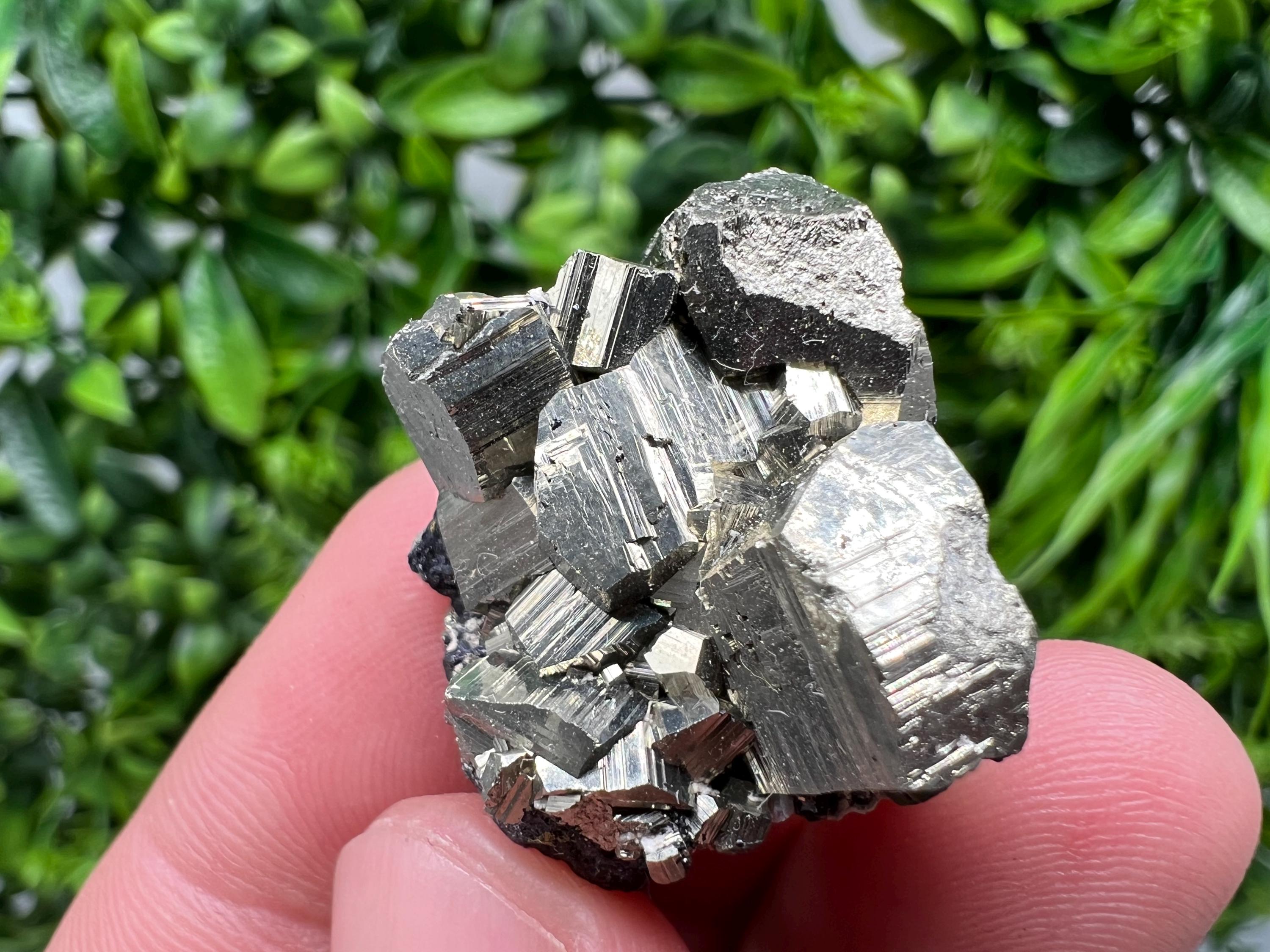 Golden Pyrite Cluster with Sphalerite, Madan Bulgaria Mineral Specimen