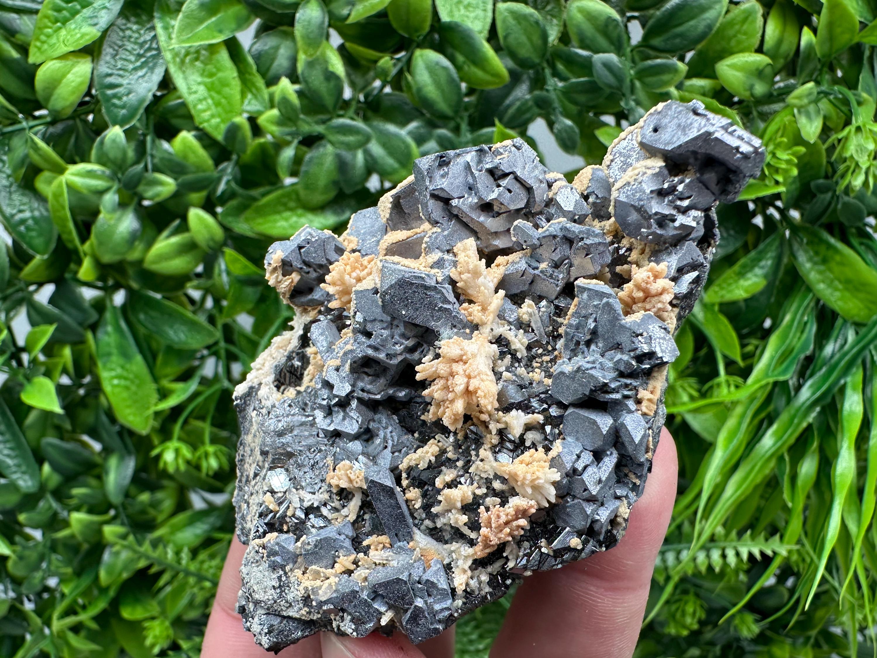 Skeletal Galena with Sphalerite and Calcite - Madan, Bulgaria