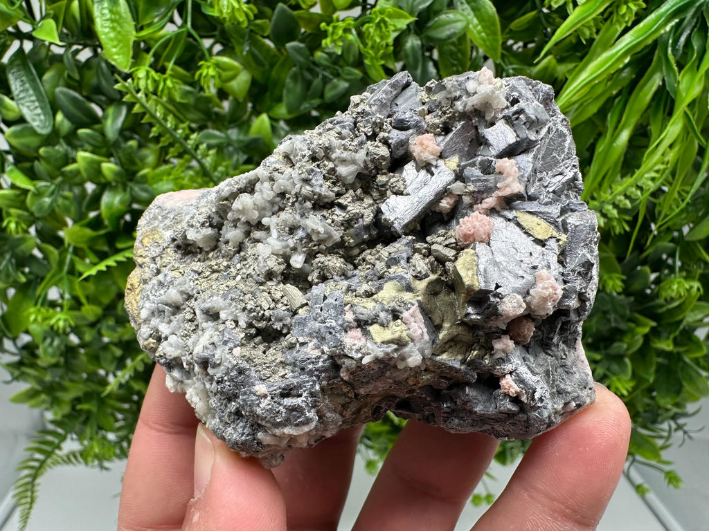 Stunning Rhodochrosite,on Galena,Chalcopyrite from Starnica mine,Davidcovo,Bulgaria,Natural,collection mineral specimen,home decor stone