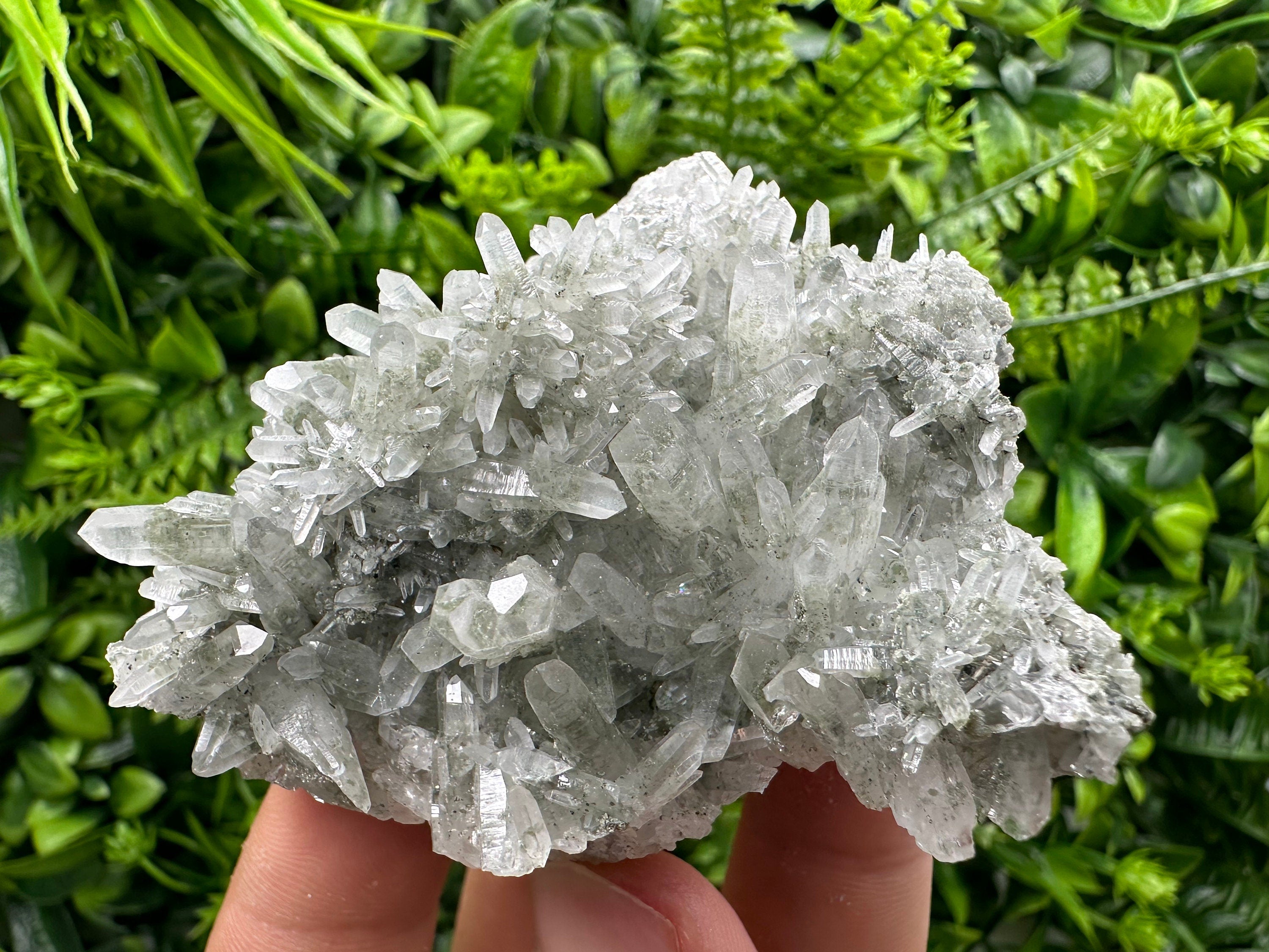 Chlorite Quartz Cluster, Borieva Mine Mineral Specimen, Bulgaria