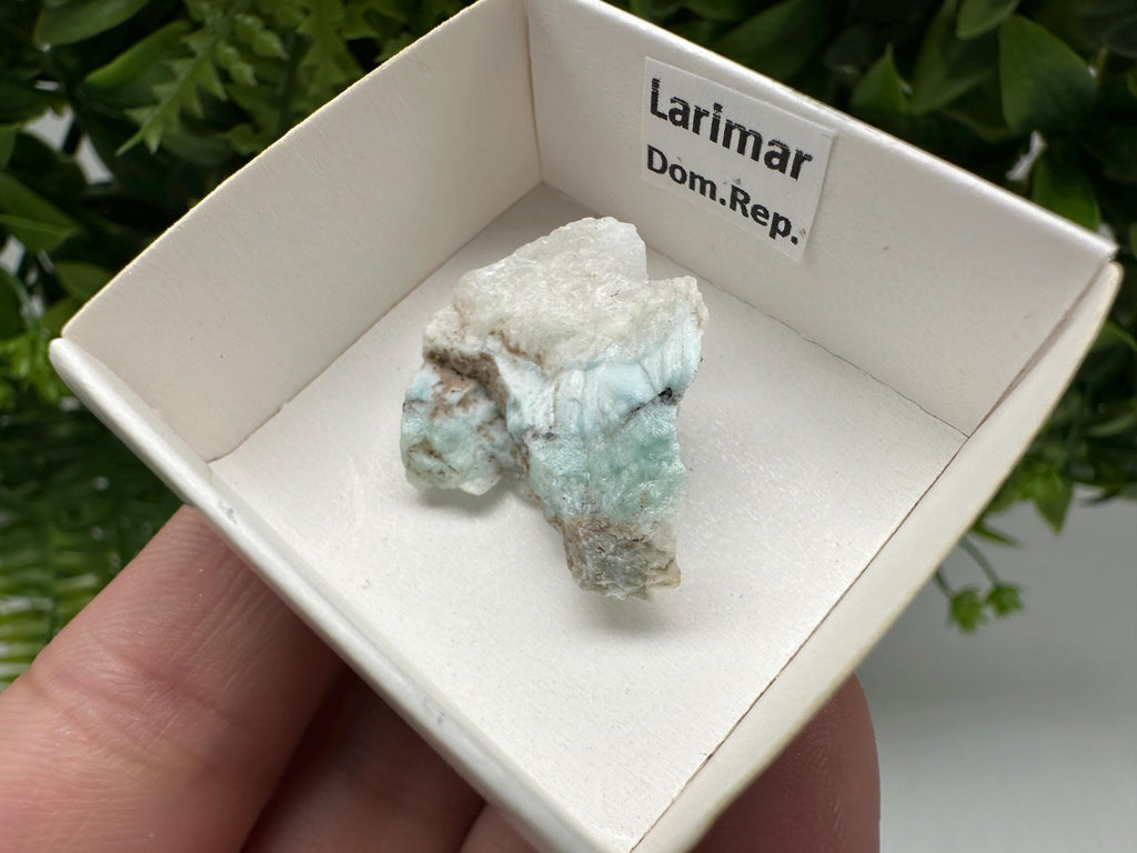 Rare Raw Larimar Specimen: Dominican Republic Crystal BOX 4/4 cm