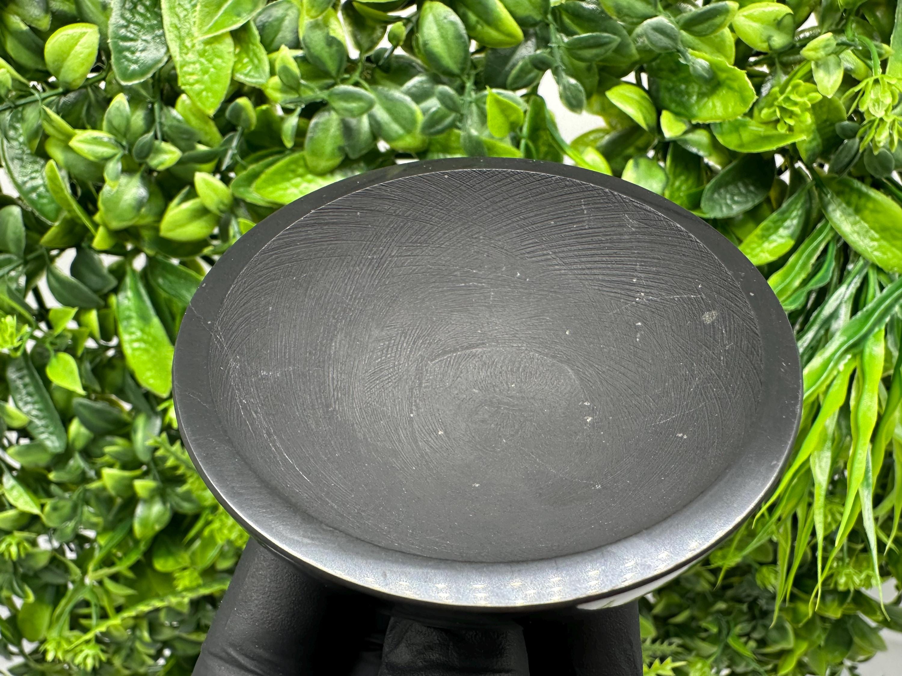 Polished Shungite Bowl 80mm: EMF Protection, Water Purification