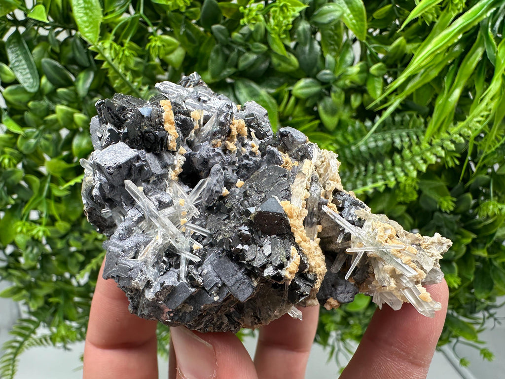 Amazing Galena spinel law on Quartz whit Siderite,from Krushev dol mine,Bulgaria,natural,collection mineral specimen,home decor crystal,souv