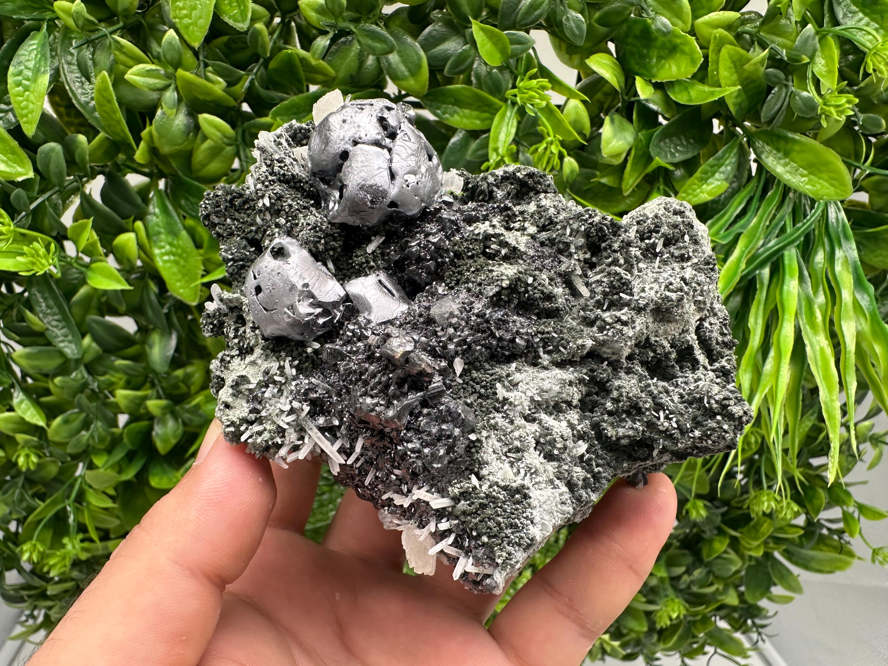 Galena Sphalerite Calcite on Quartz, Borieva Mine Bulgaria