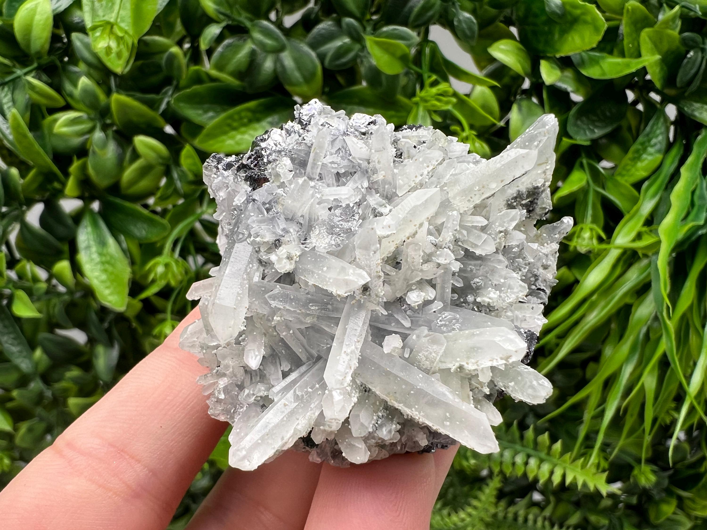 Transparent Quartz Cluster, Borieva Mine Mineral Specimen, Home Decor Crystal