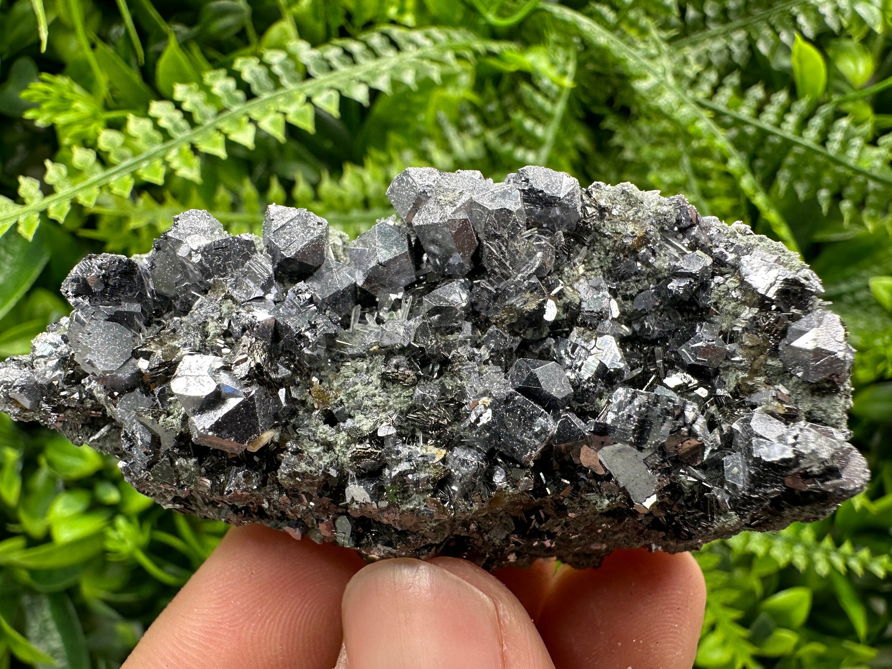 Shiny Galena Sphalerite on Quartz, Bulgarian Crystal Decor Stone