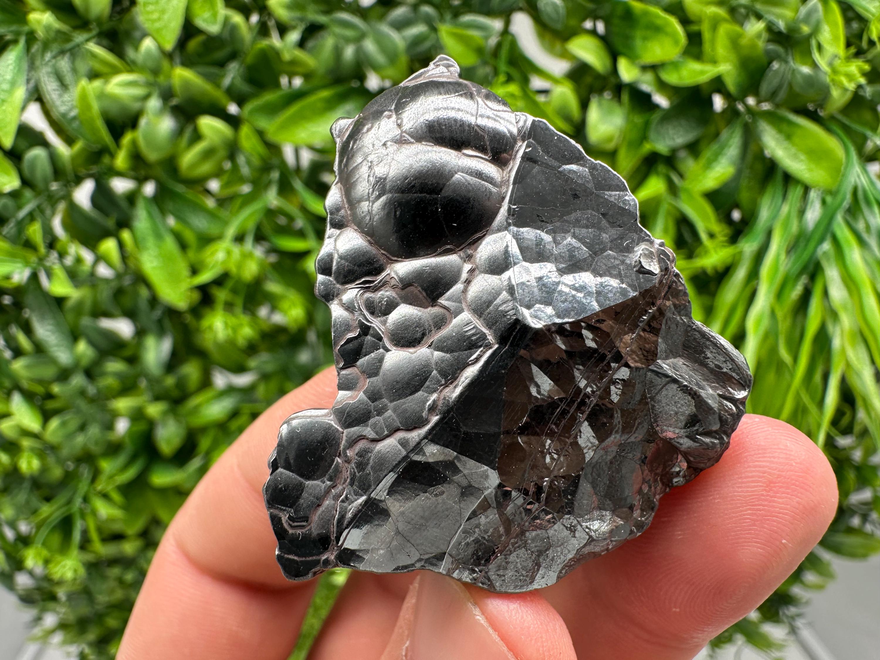 Botryoidal Black Hematite Specimen: Moroccan Crystal for Reiki Chakra