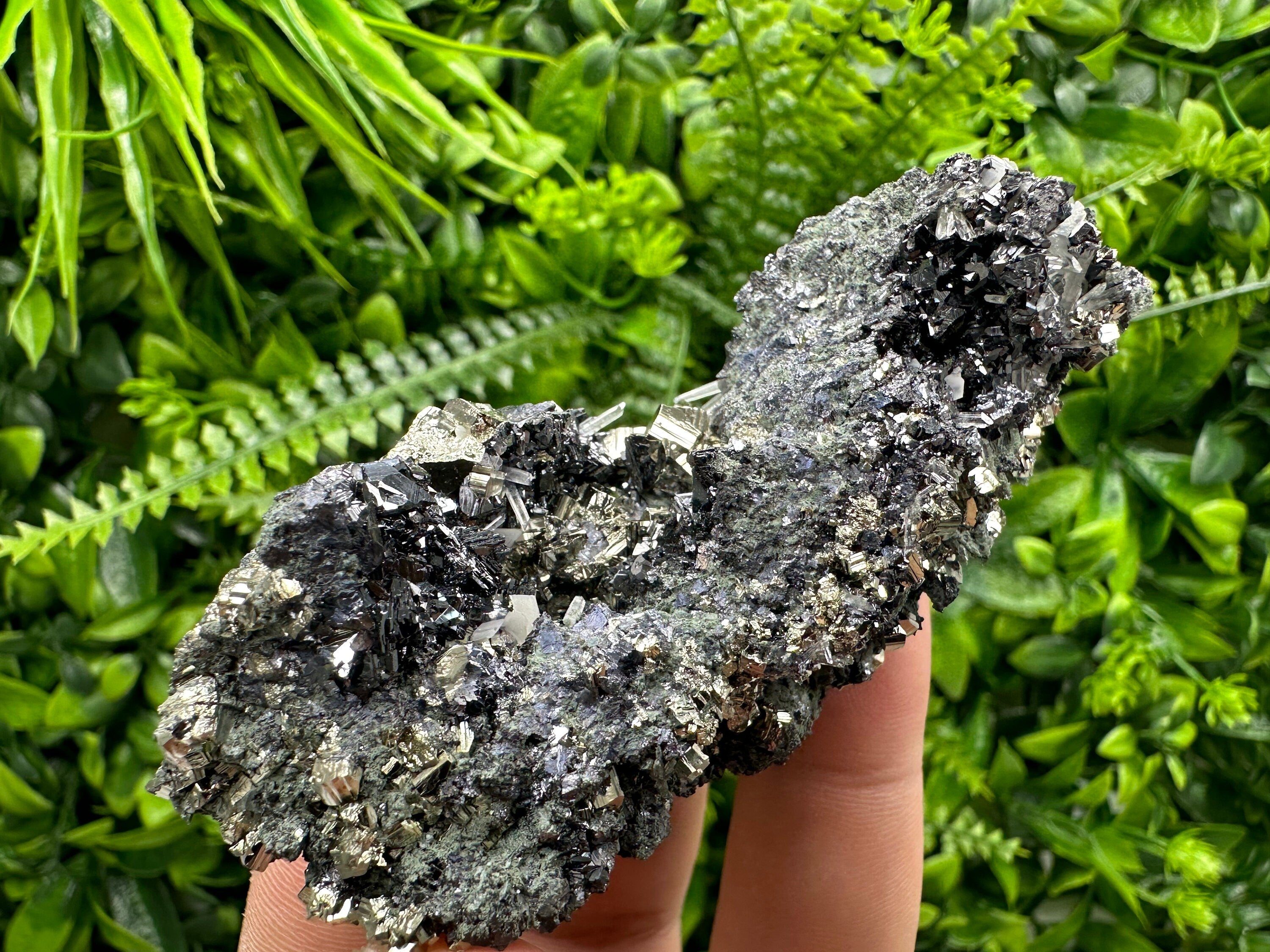Pyrite Sphalerite Quartz Cluster with Chlorite, Bulgaria Minerals