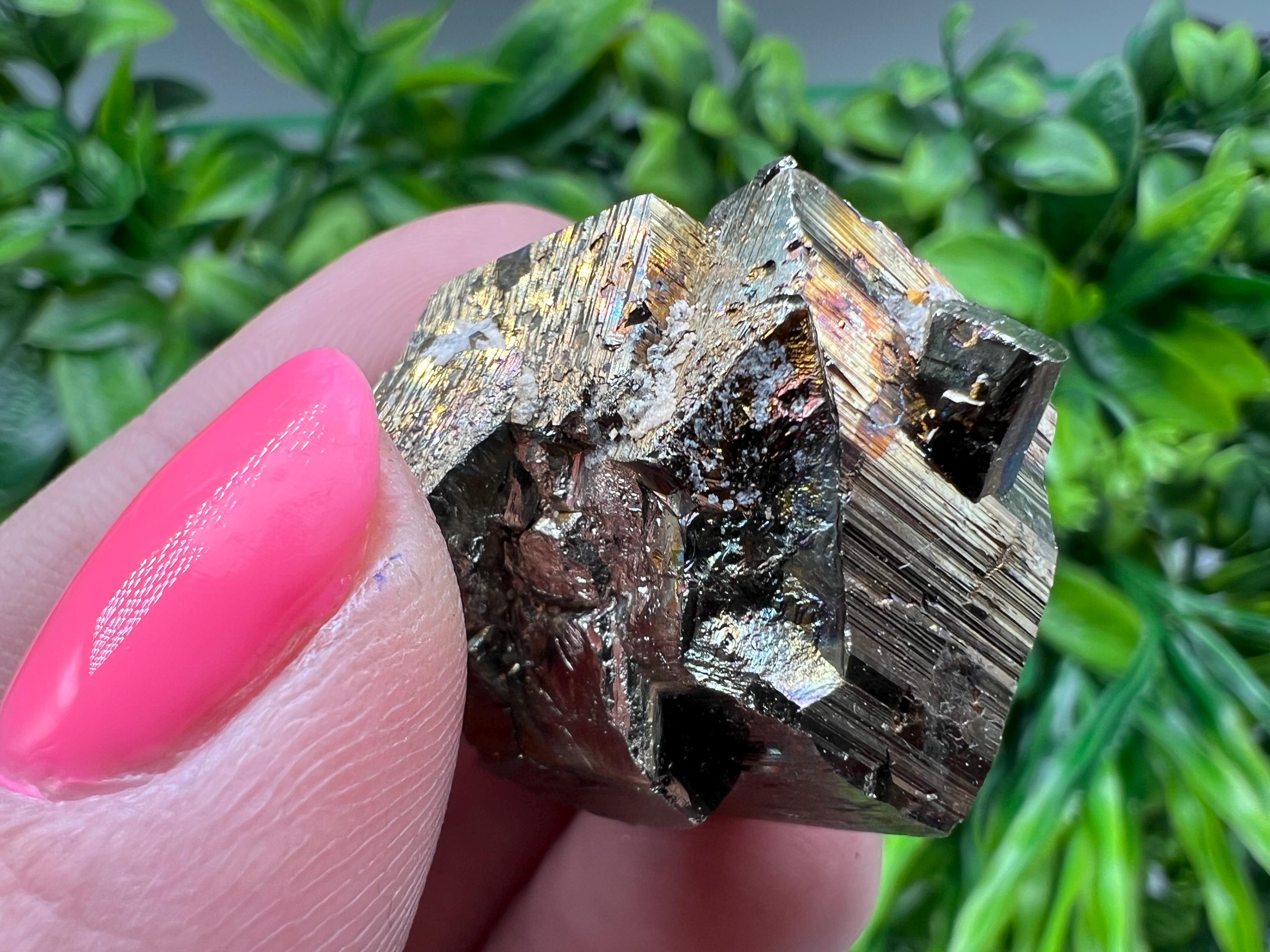 Wonderful Rainbow Pyrite whit Calcite,natural minerals souvenir Crystal,collection stone,rare minerals,home decor,Borieva Bulgaria