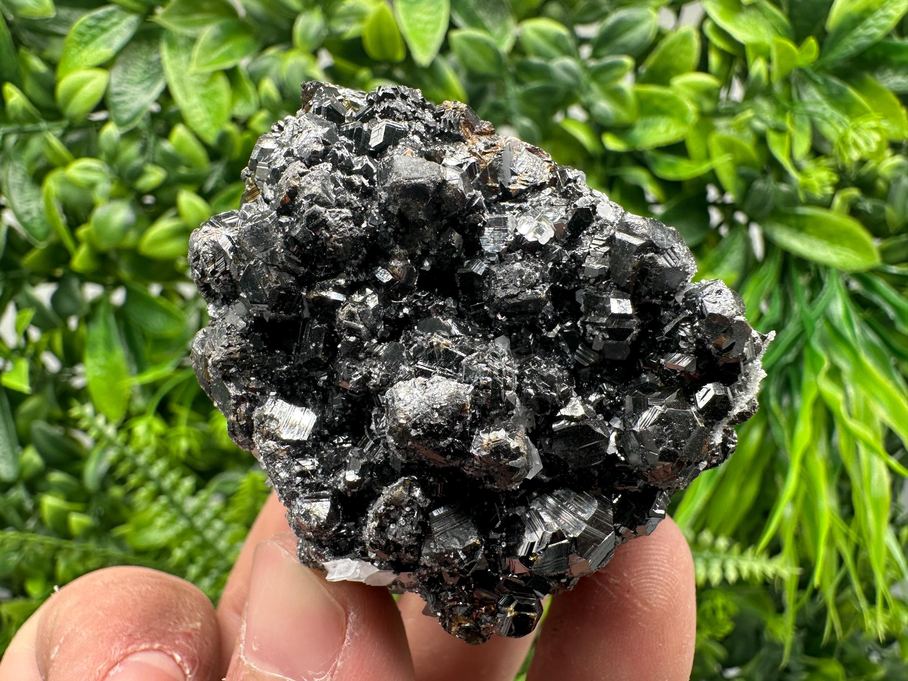 Sphalerite on Green Quartz, Bulgaria Mineral Specimen
