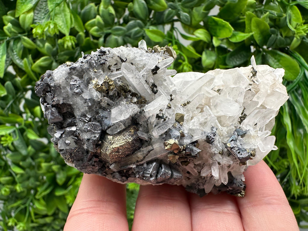 Wonderful Sphalerite Chalcopyrite on  Quartz whit Galena feom 9 th September mine,Bulgaria,natural,collection mineral specimen,gift