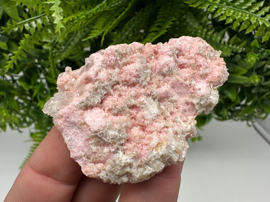 Rhodochrosite on Quartz: Pink Mineral Specimen, Starnica Mine