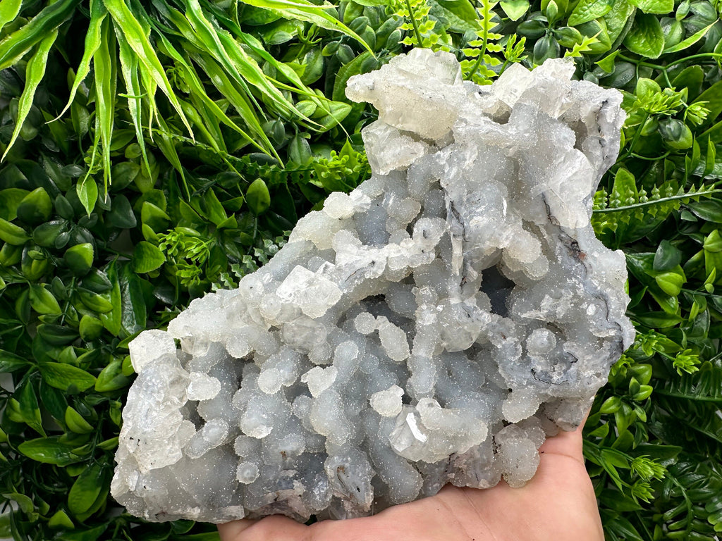 Transparent Apophyllite on Chalcedony, India Mineral Specimen