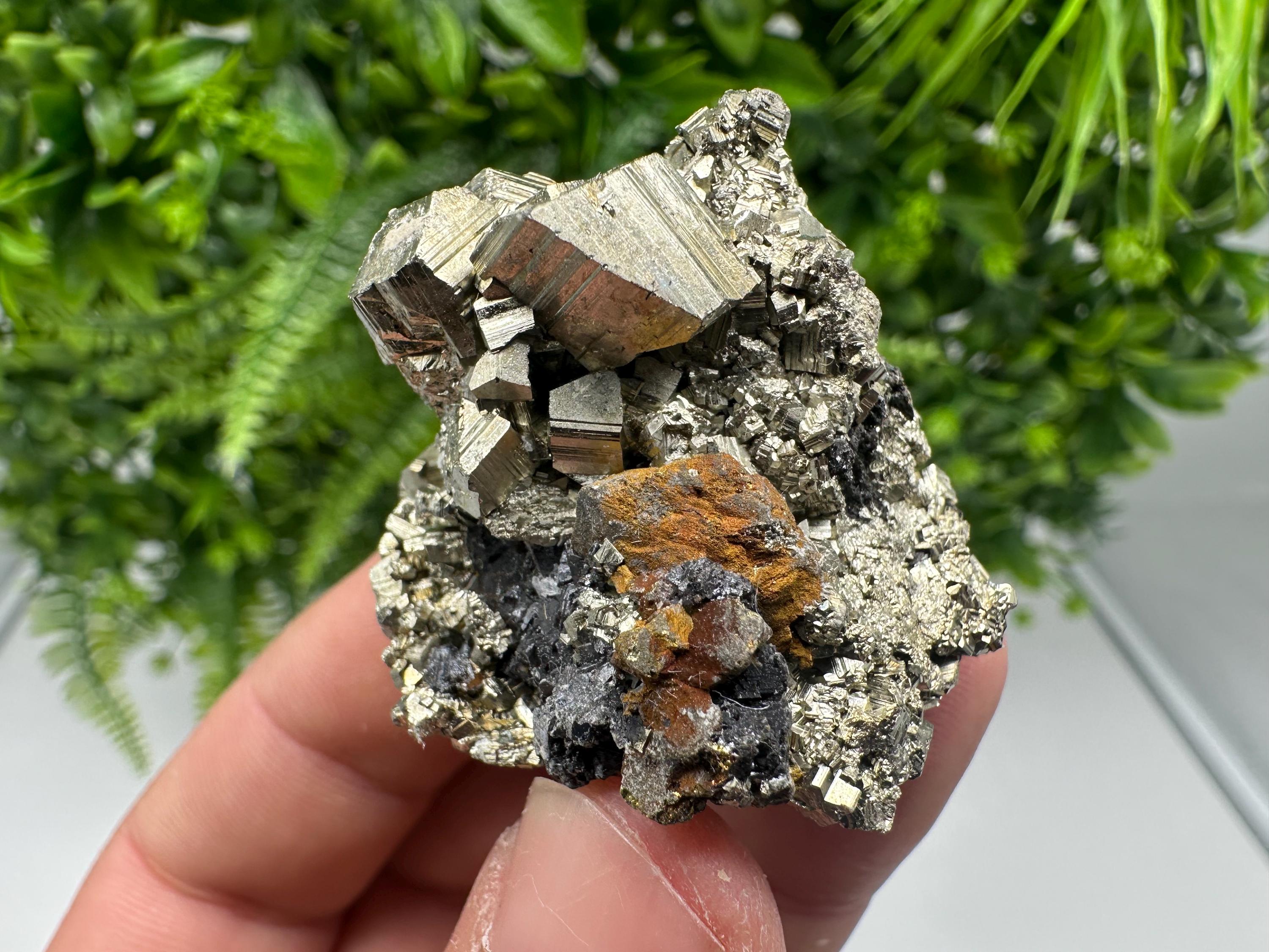 Chalcopyrite on Sphalerite, Madan Bulgaria Mineral Specimen, Rare Crystal