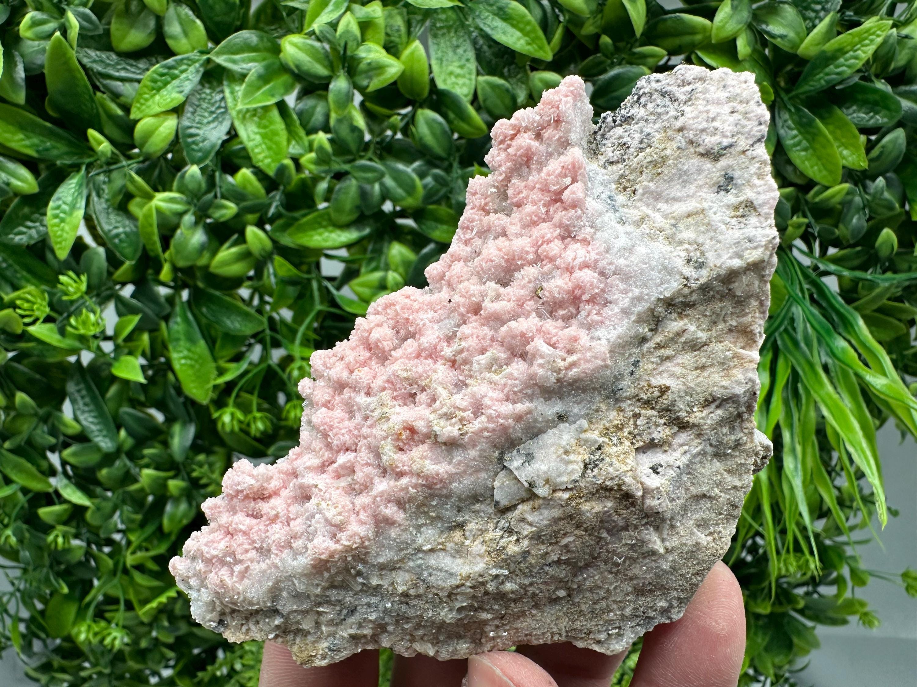 Rhodochrosite on Quartz, Starnica Mine, Bulgaria