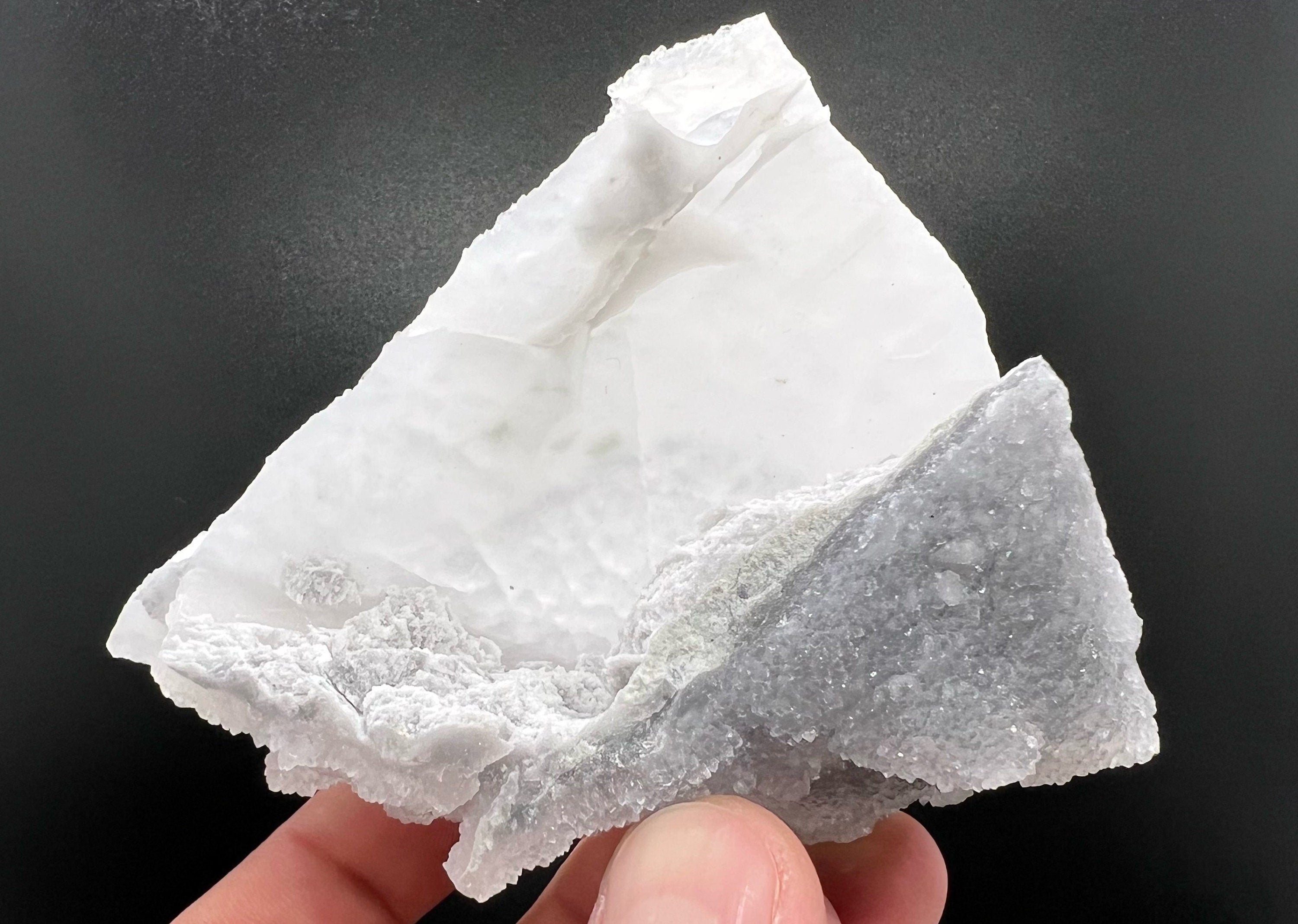 Quartz Chalcedony with Chlorite Inclusions: Deep Blue Mineral Stone