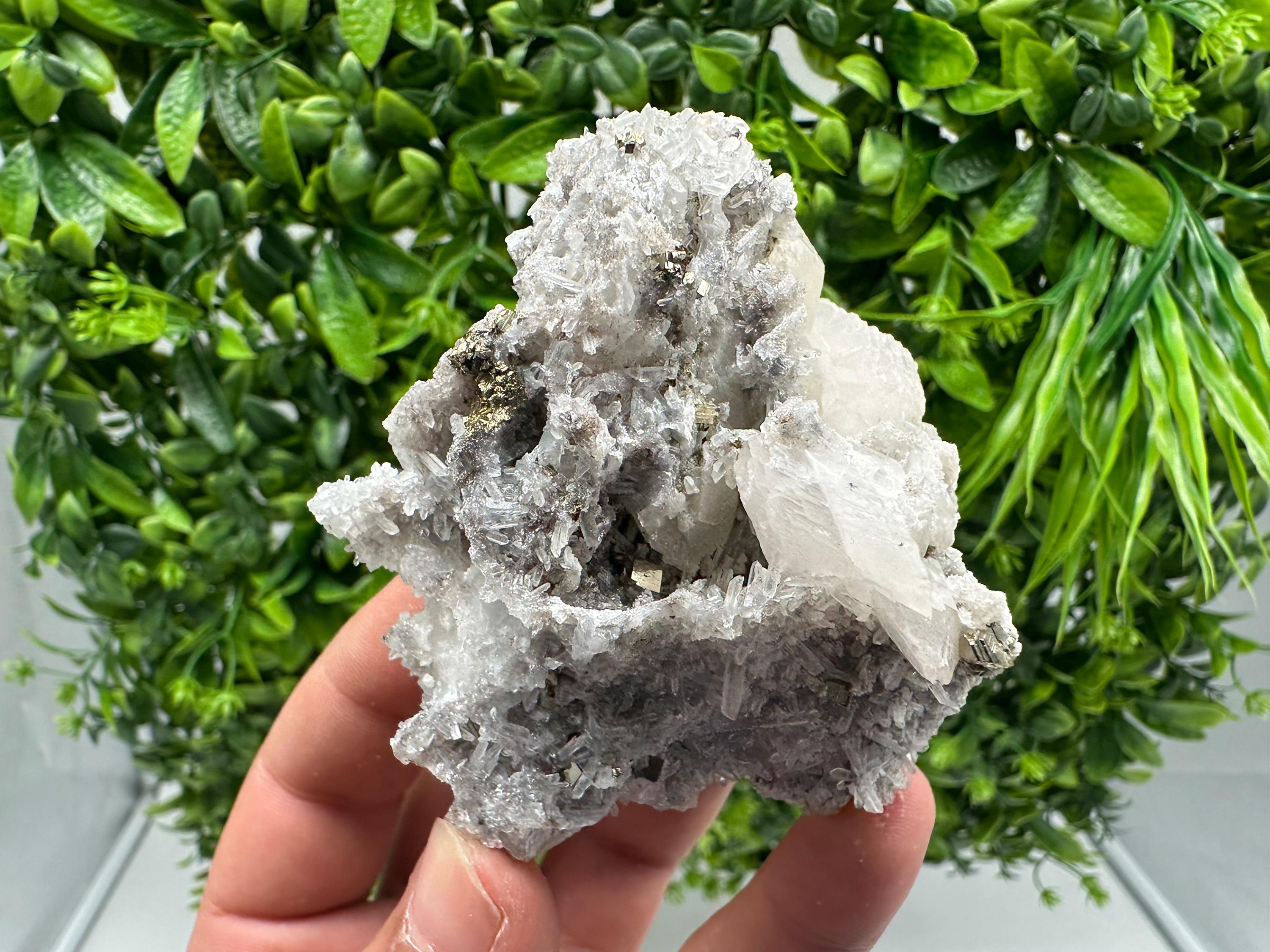 Stunning Pyrite on Quartz,Calcite from Borieva mine,Madan,Bulgaria,natural,collectible mineral specimen,home decor stone,collection crystal
