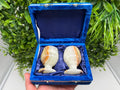 Vintage Natural Onyx Goblet Set: Stone Barware, 8cm WHIT BOX