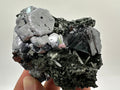 Galena, Calcite, Sphalerite on Quartz with Chlorite: Collection Mineral Decor