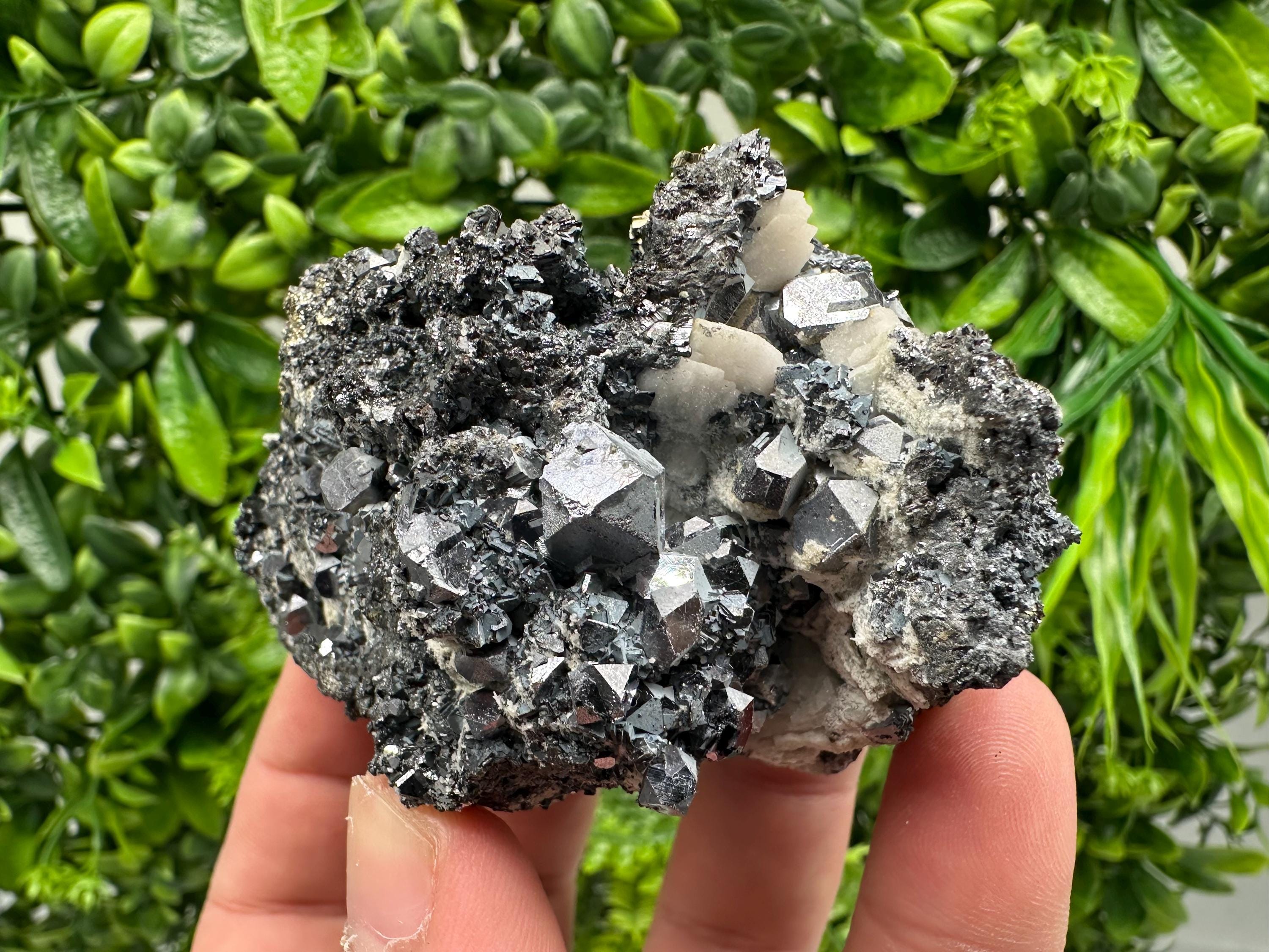 Galena Sphalerite Mineral Specimen: Calcite, Borieva Mine
