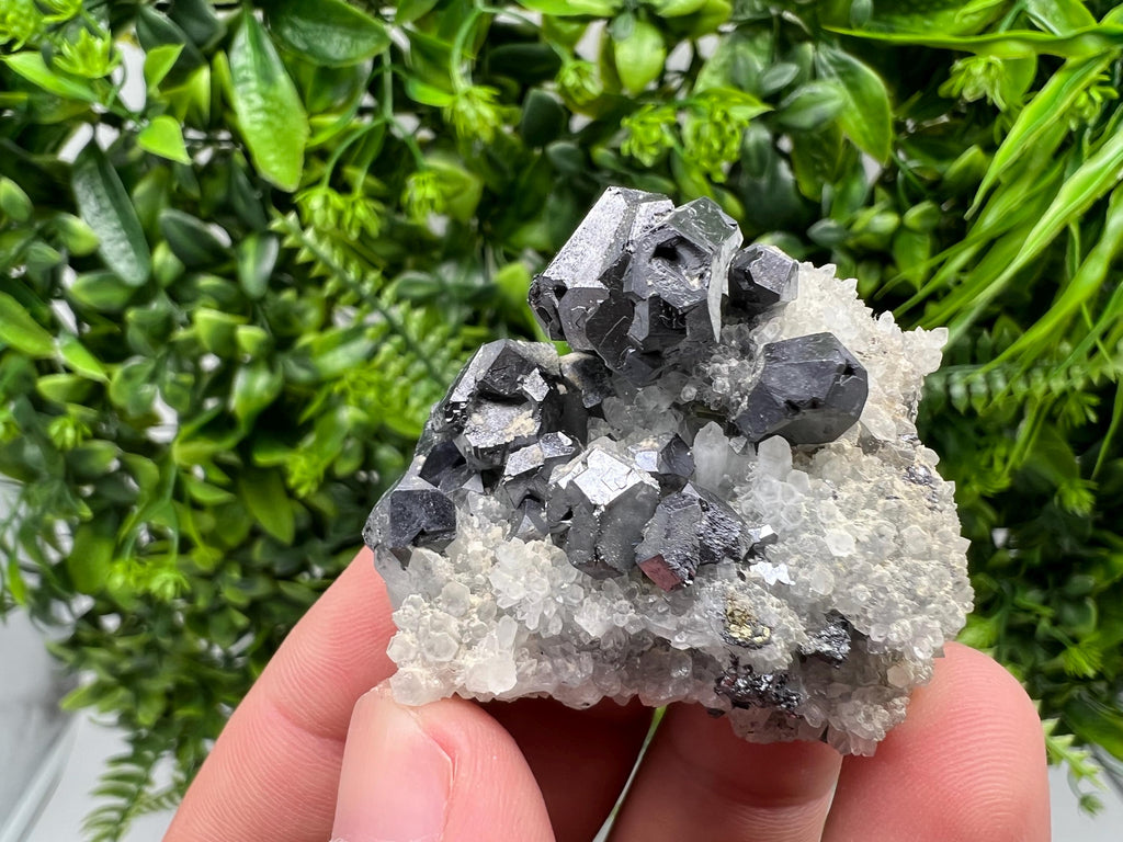 Galena on Chalcedony, Krushev Dol Mine, Bulgaria