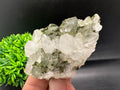 Rare Green Epidote with Quartz Crystals: Sparkly Rainbow Stone Decor