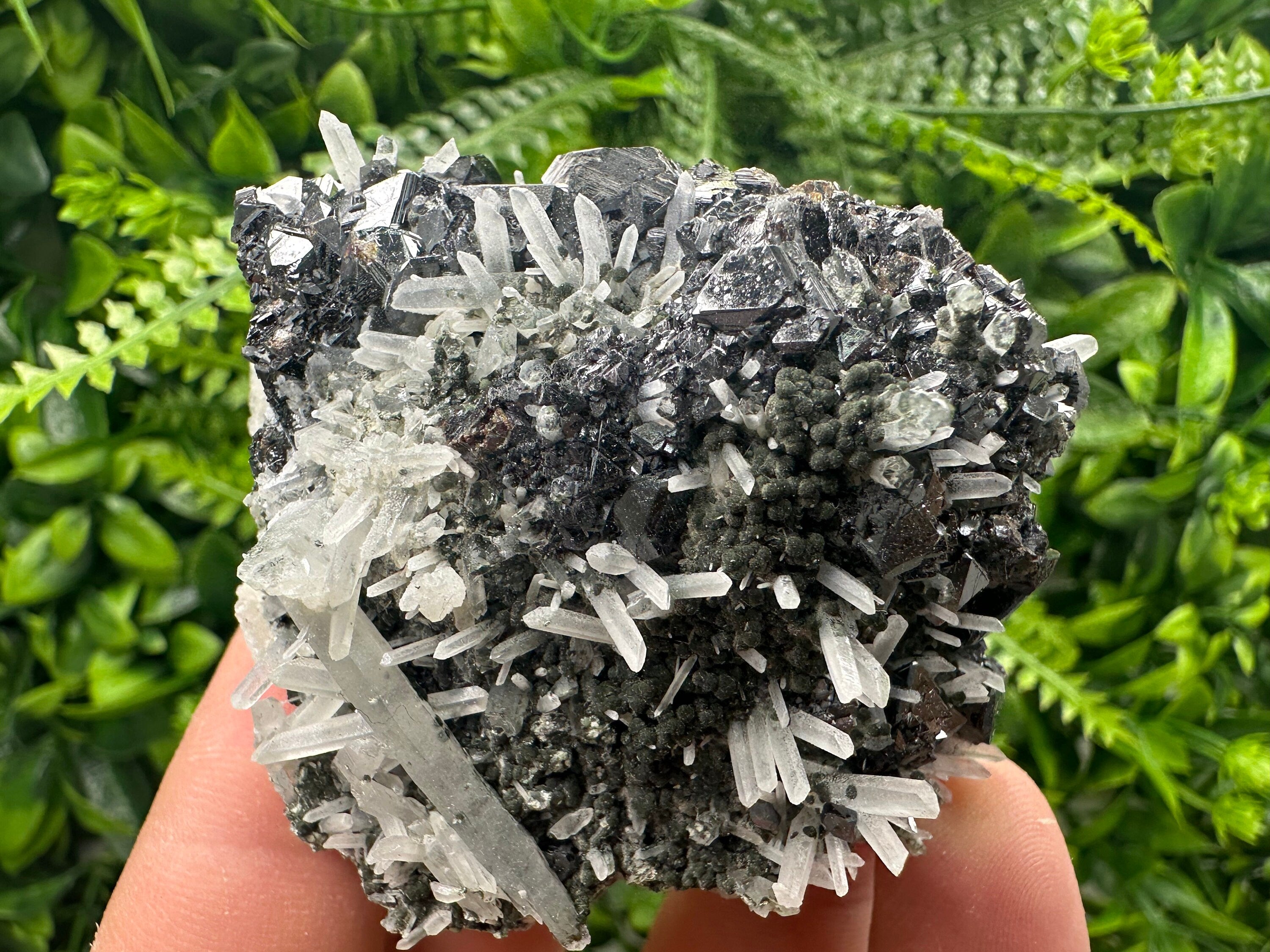 Quartz with Calcite and Chlorite: Borieva Mine, Bulgaria
