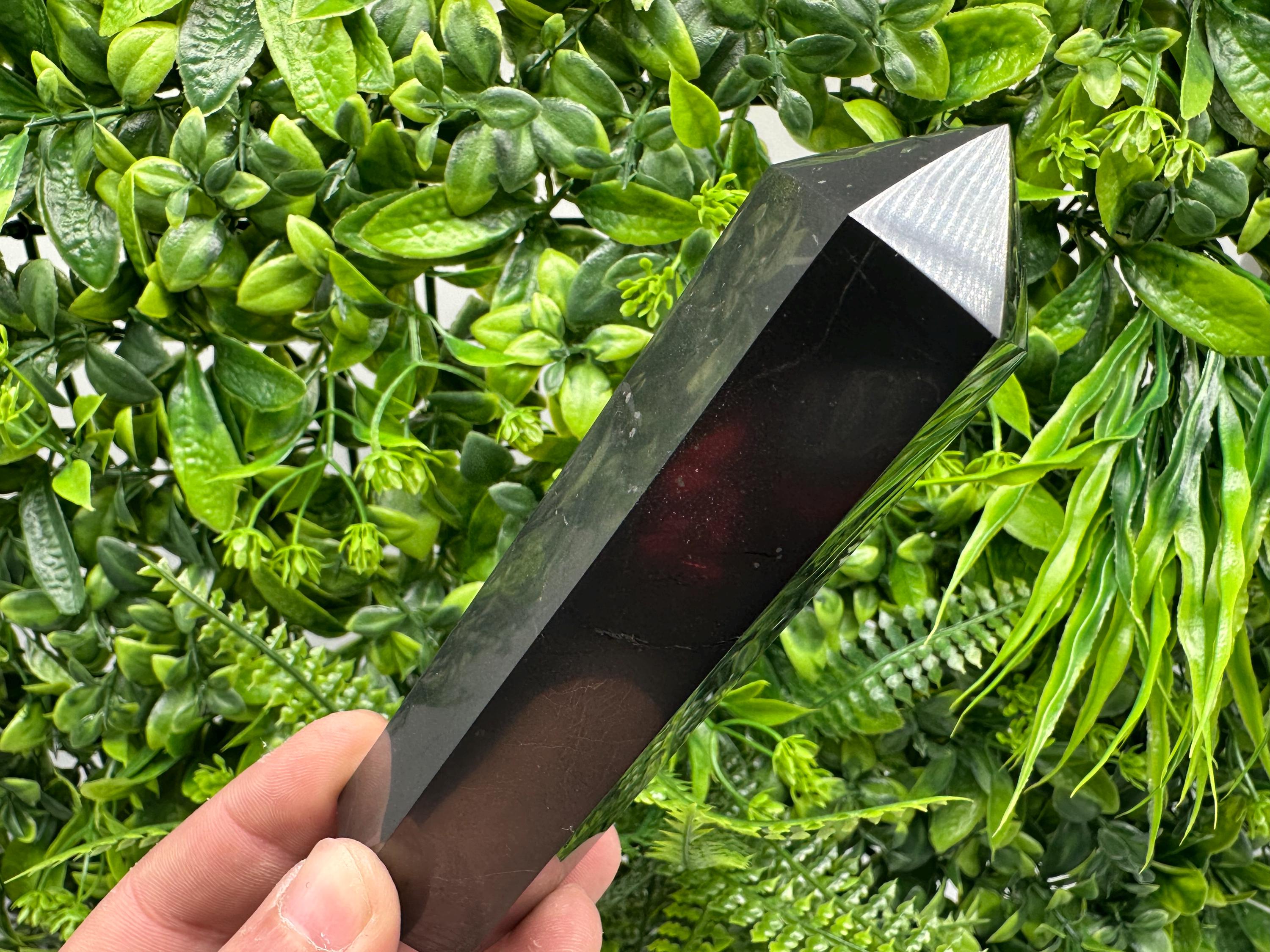 12cm Shungite Stone Tower: EMF Neutralizer, Energy Protection