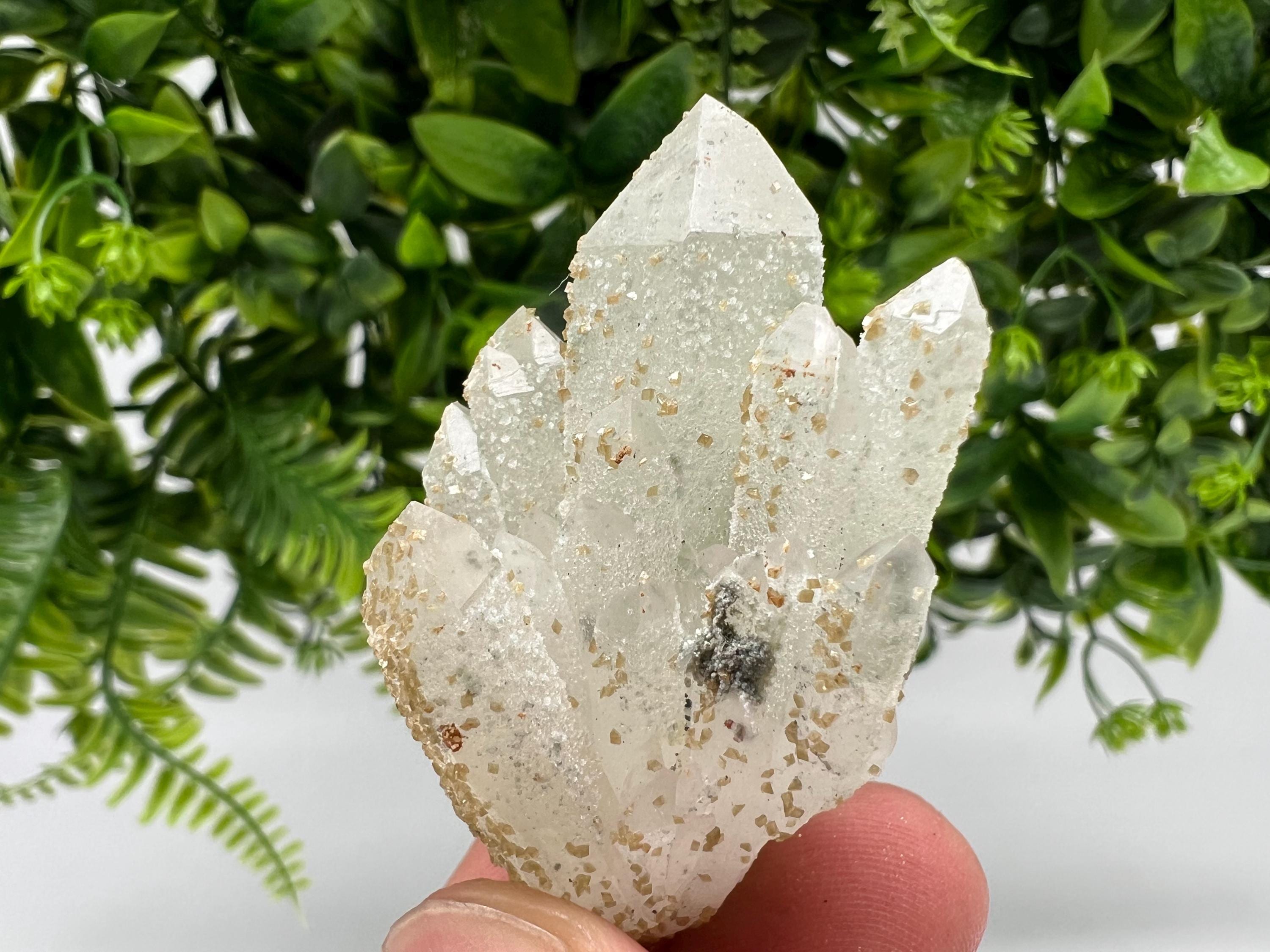 Quartz whit Brown Rhodochrosite from Djurcovo mine,Bulgaria,Quartz,Rhodochrosite cluster,natural mineral,collection crystal,mineral specimen