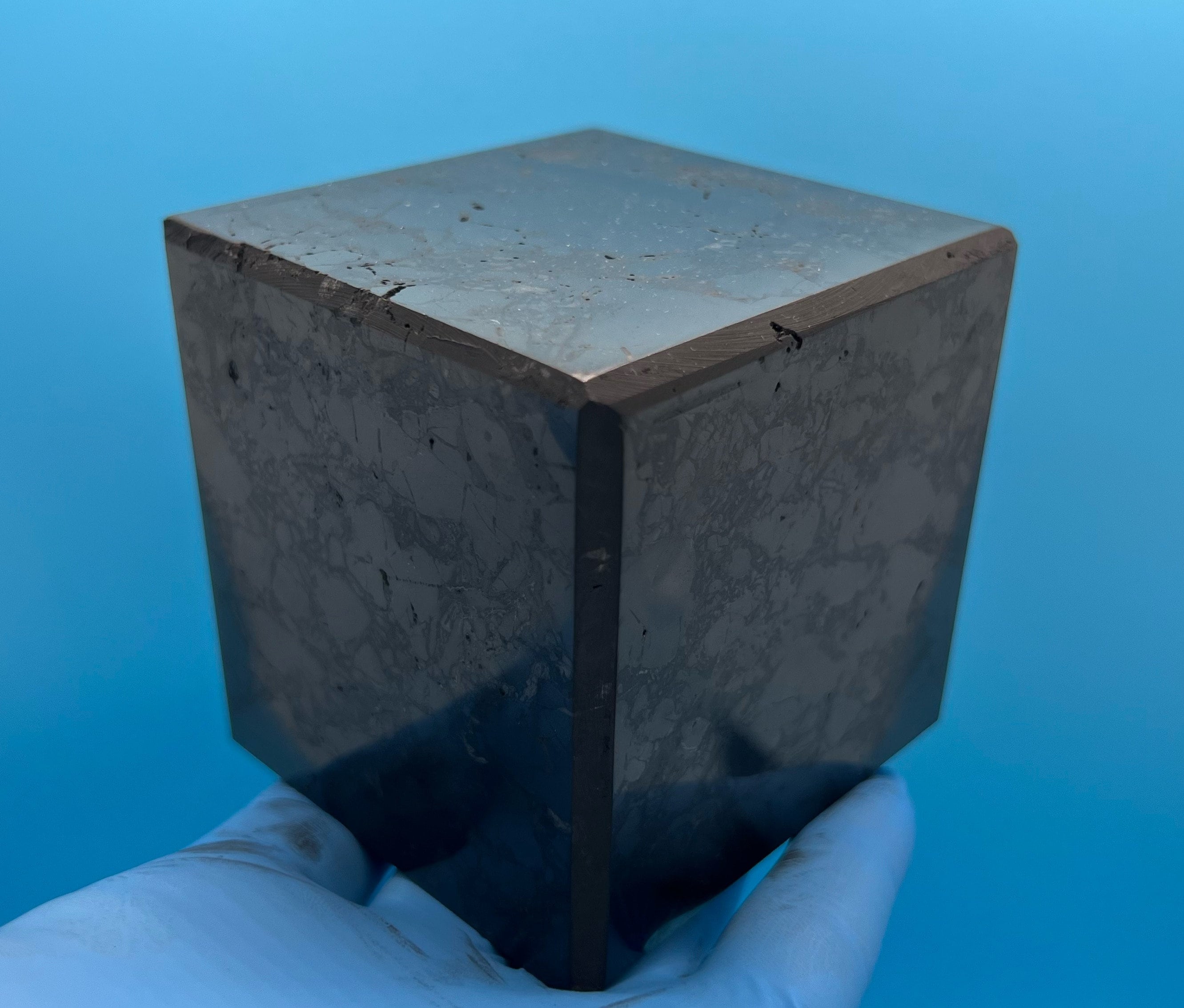 Shungite Crystal Cube (6cm): EMF & 5G Protection, Healing Stone