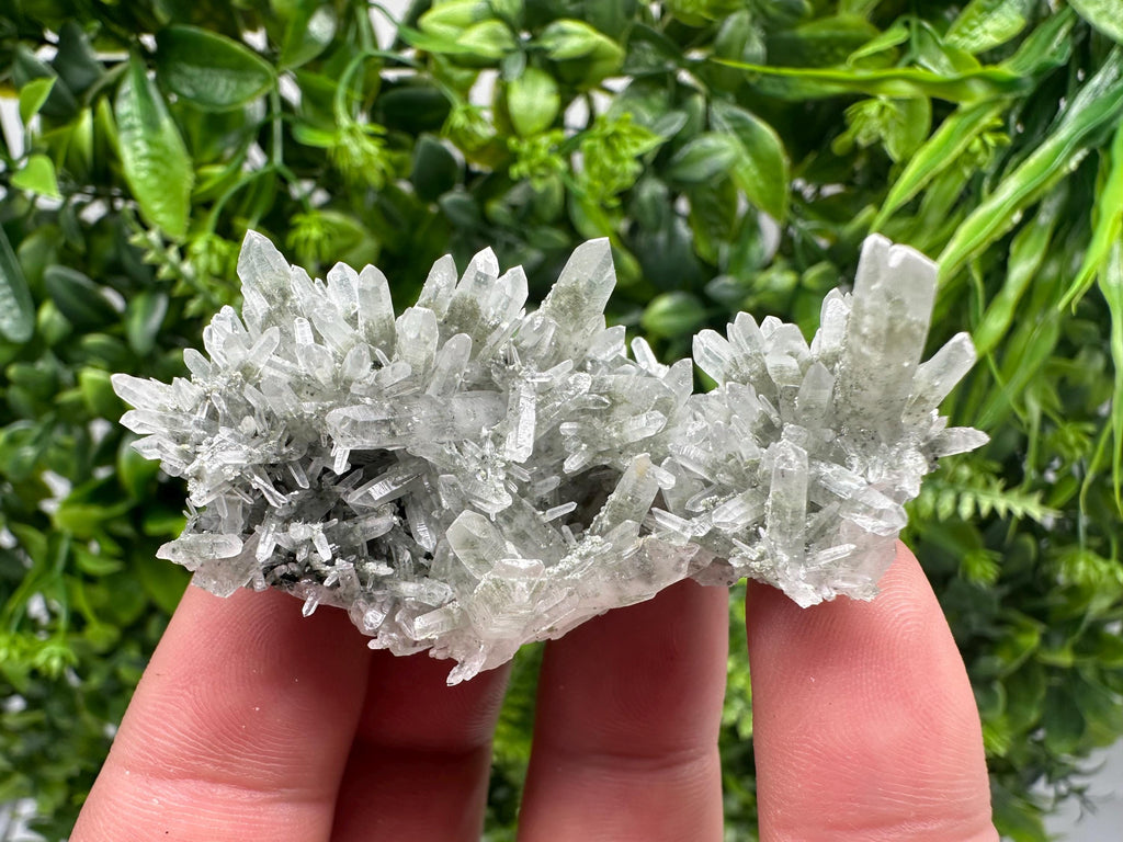 Chlorite Included Green Quartz Crystal Specimen: Madan, Bulgaria